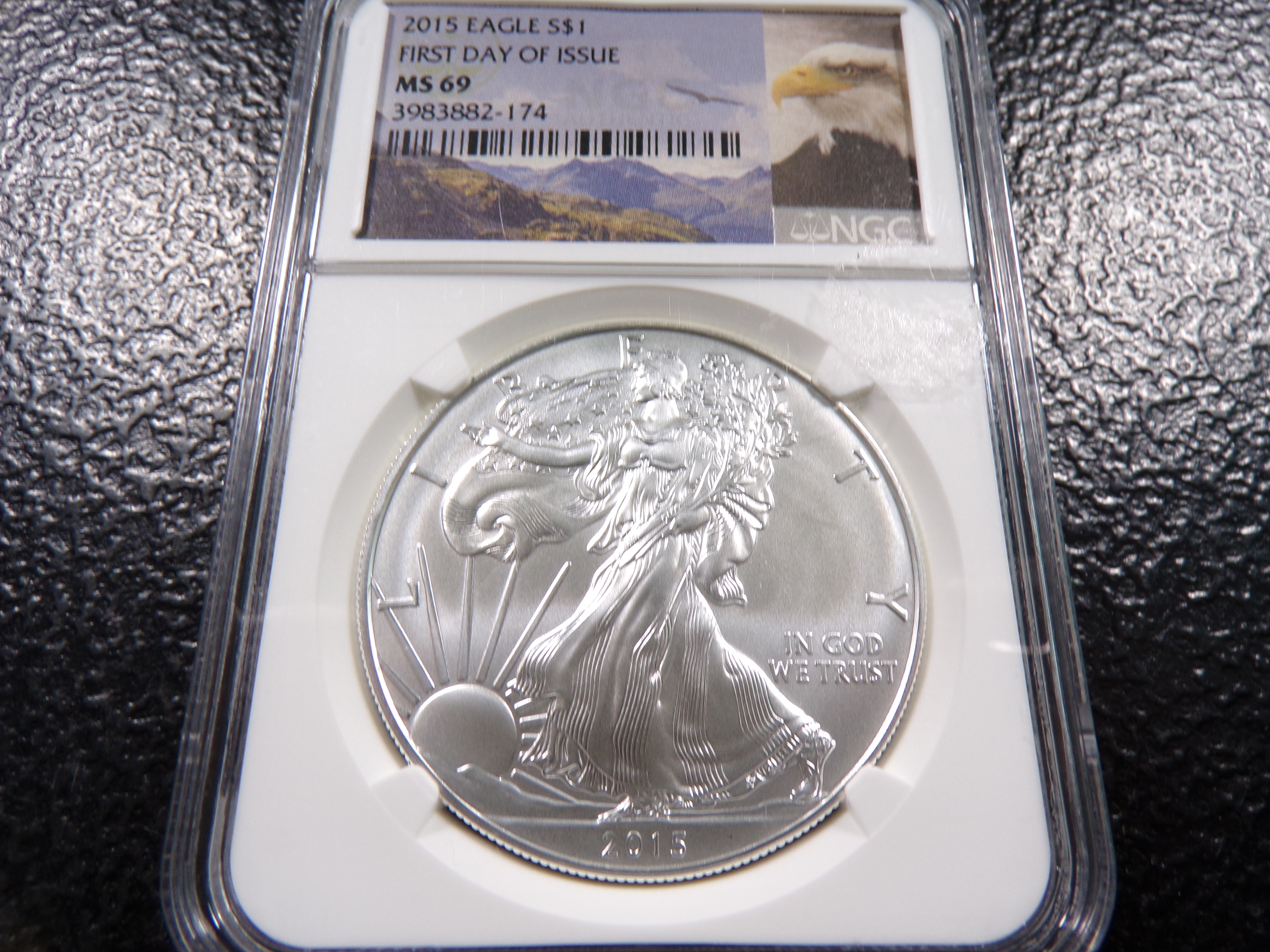 2015 NGC MS69 FIRST DAY OF ISSUE AMERICAN SILVER EAGLE DOLLAR