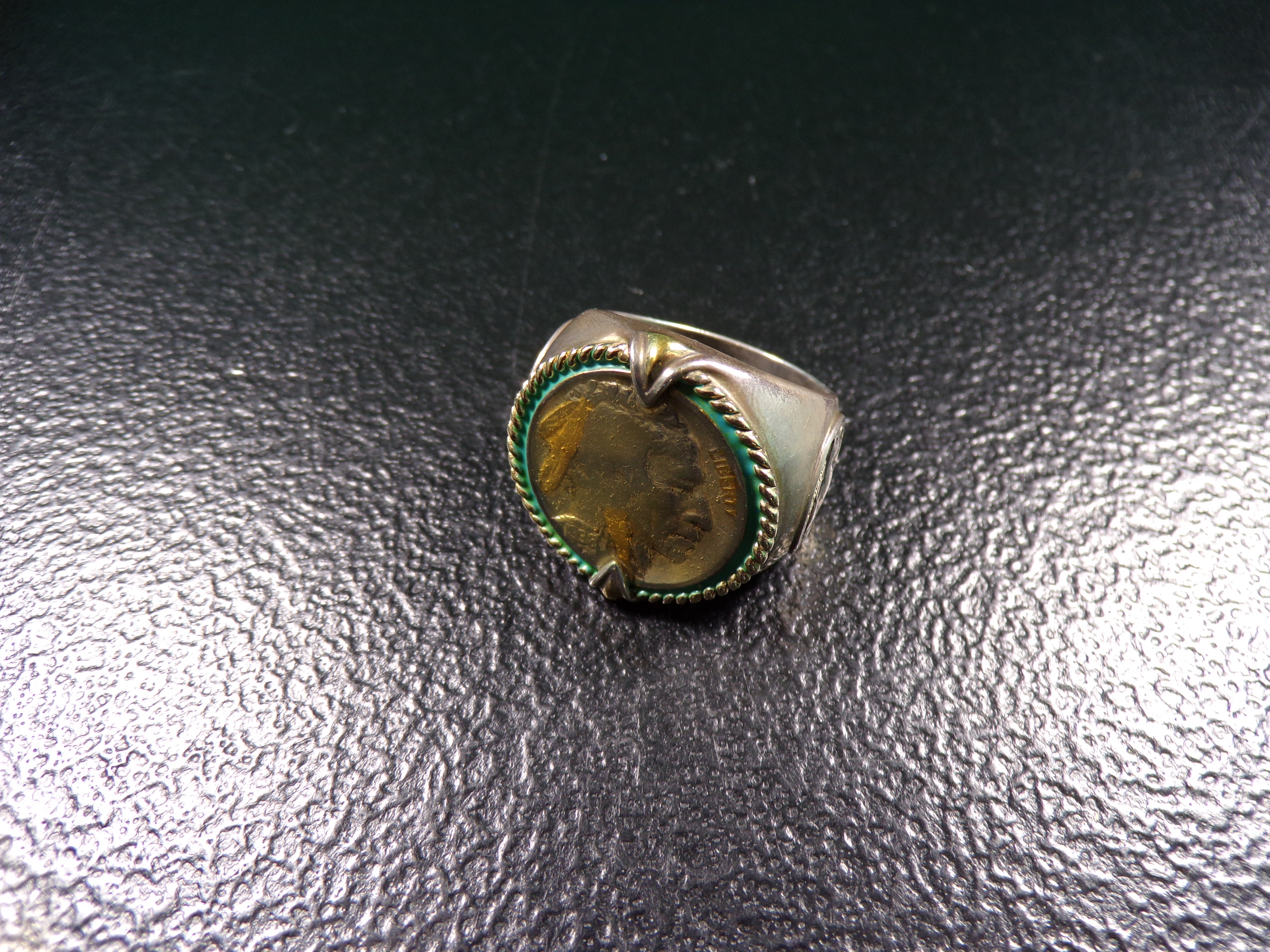 .925 SILVER RING WITH 1936 INDIAN HEAD BUFFALO NICKEL
