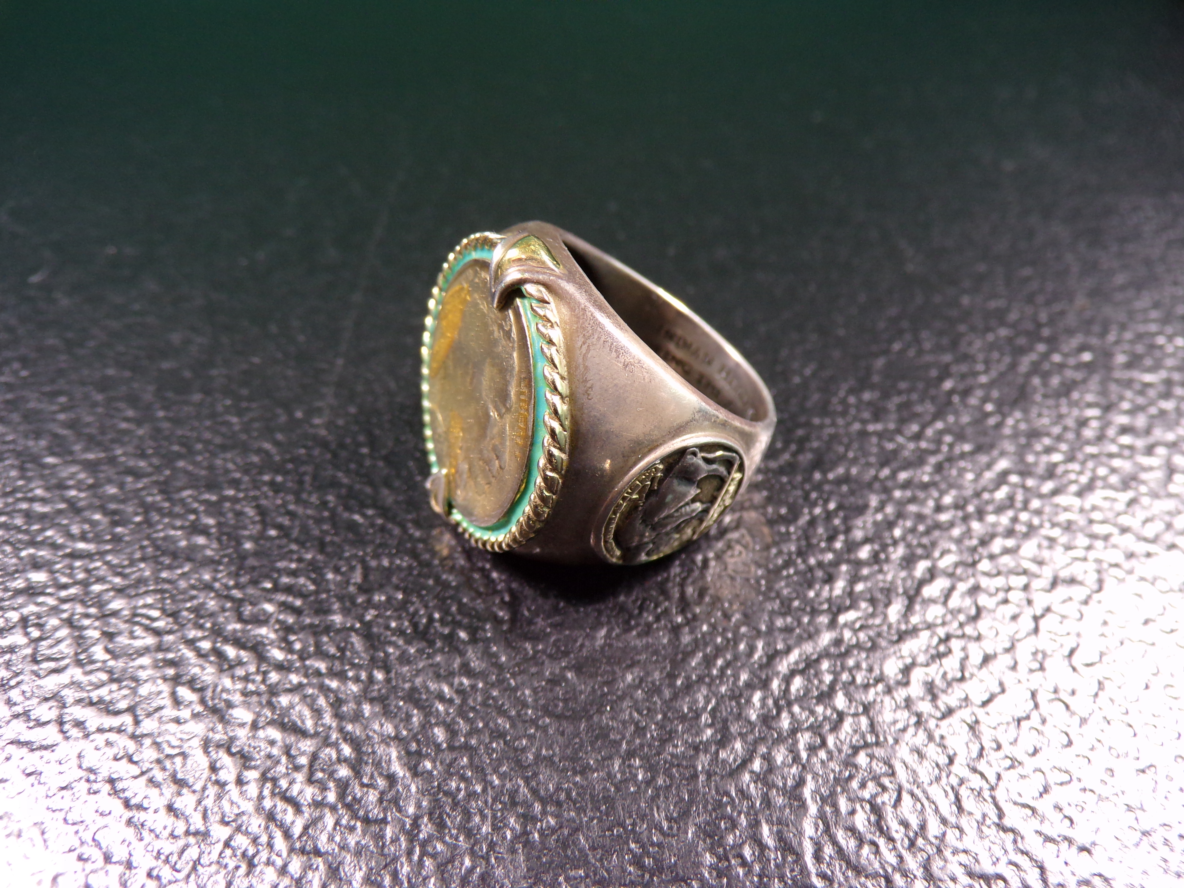 .925 SILVER RING WITH 1936 INDIAN HEAD BUFFALO NICKEL