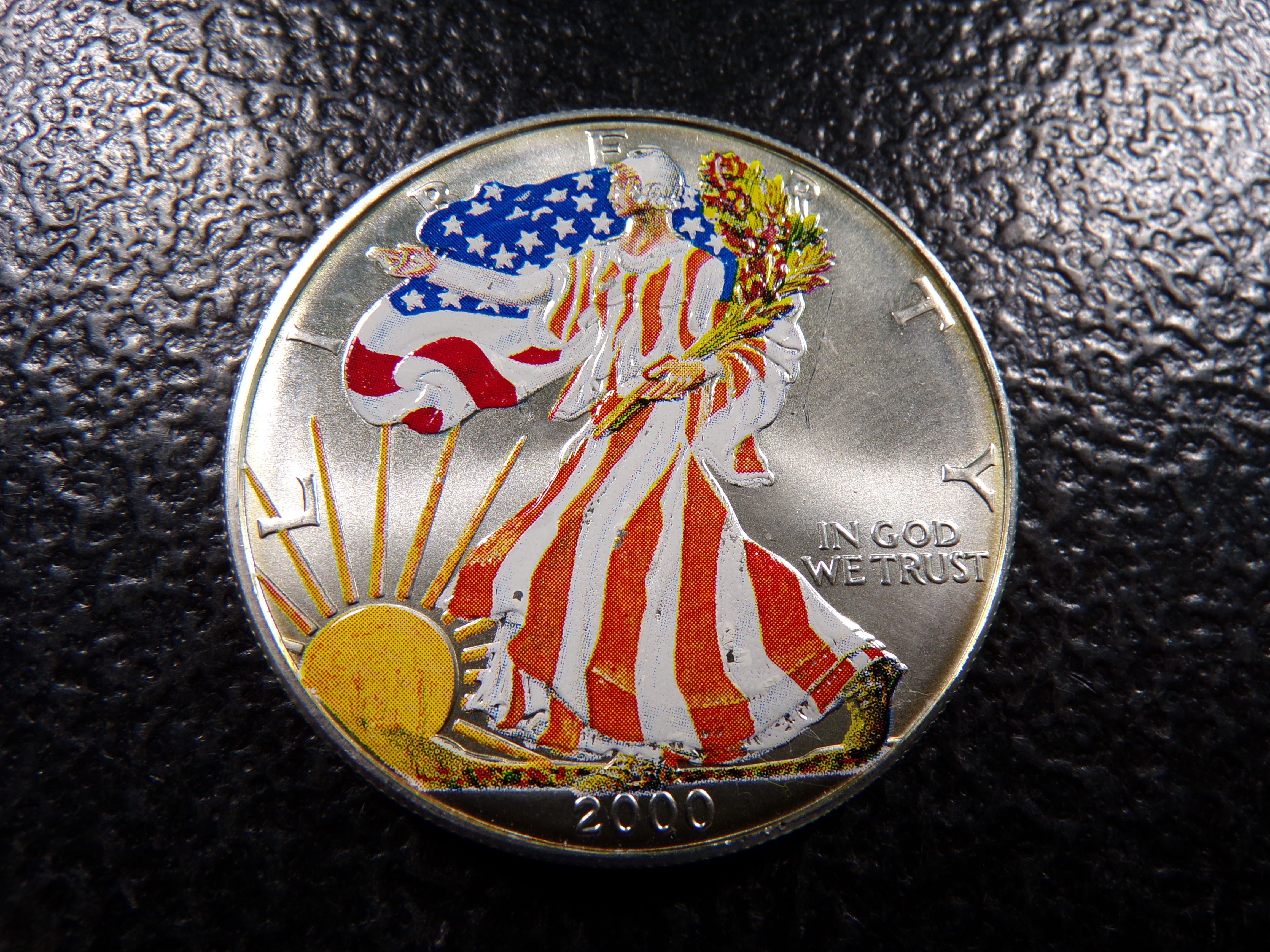 2000 COLOR ENHANCED AMERICAN SILVER EAGLE DOLLAR