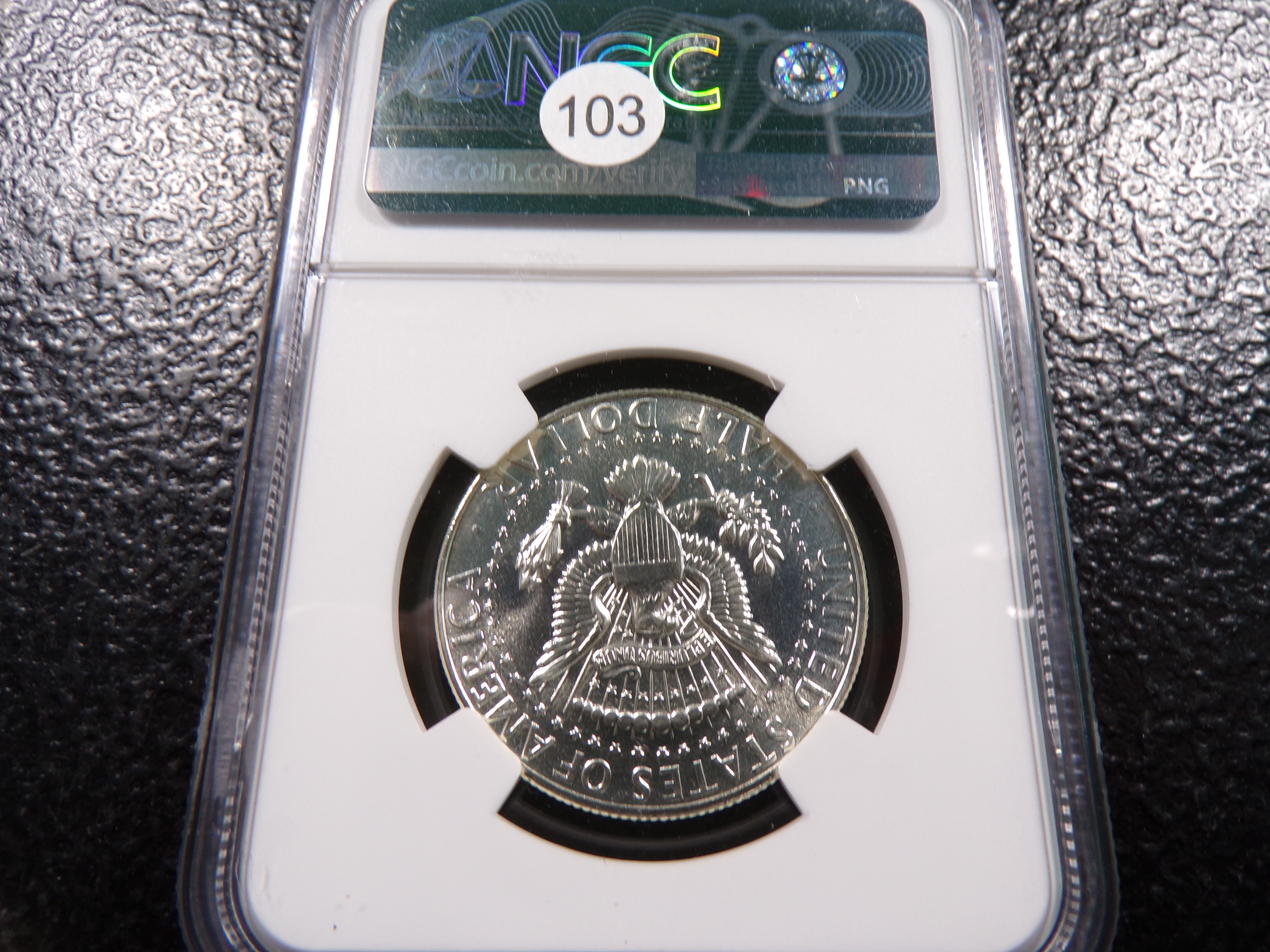 1966 SMS NGC MS67 KENNEDY SILVER HALF DOLLAR