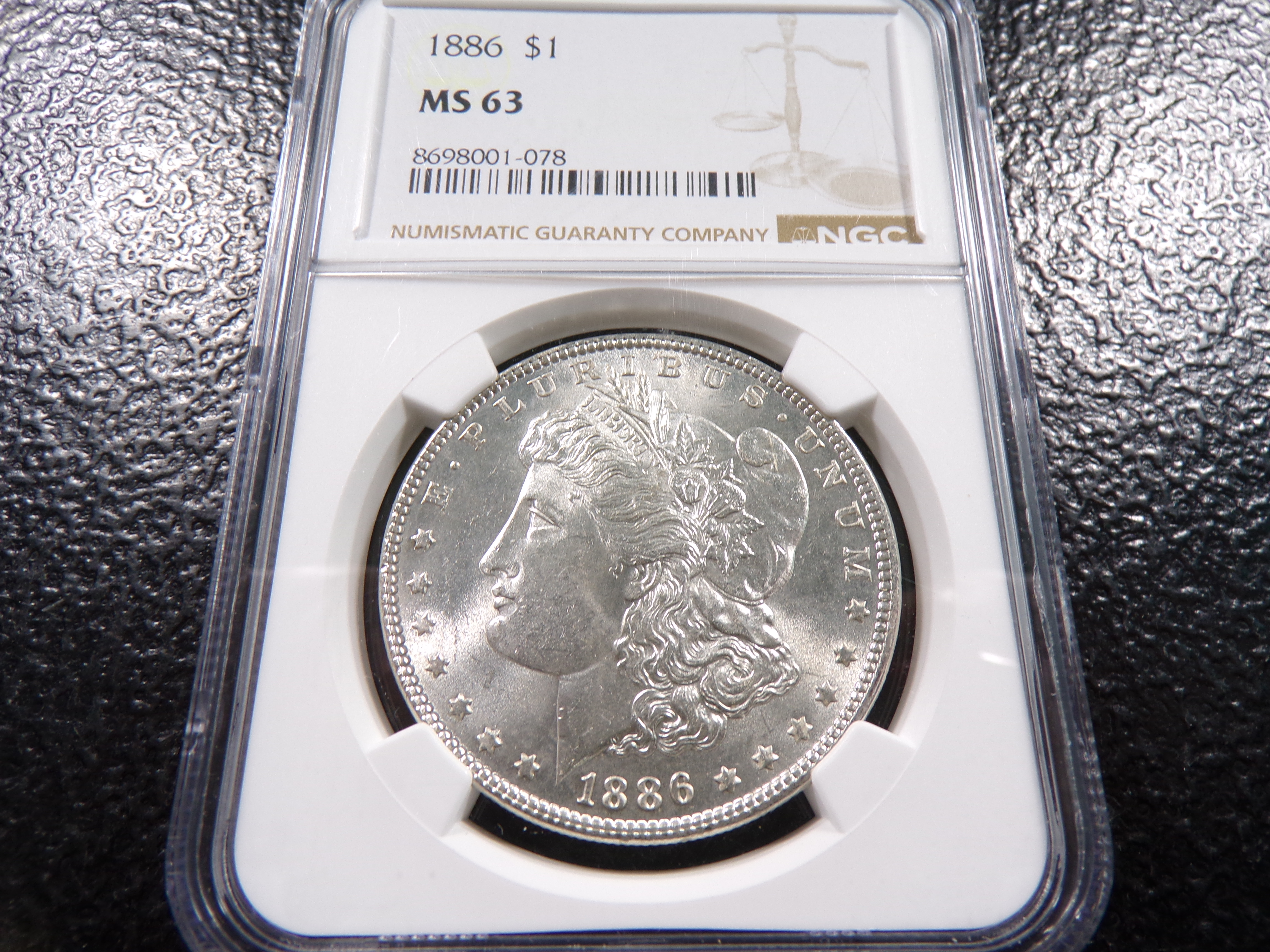 1886 NGC MS63 MORGAN SILVER DOLLAR