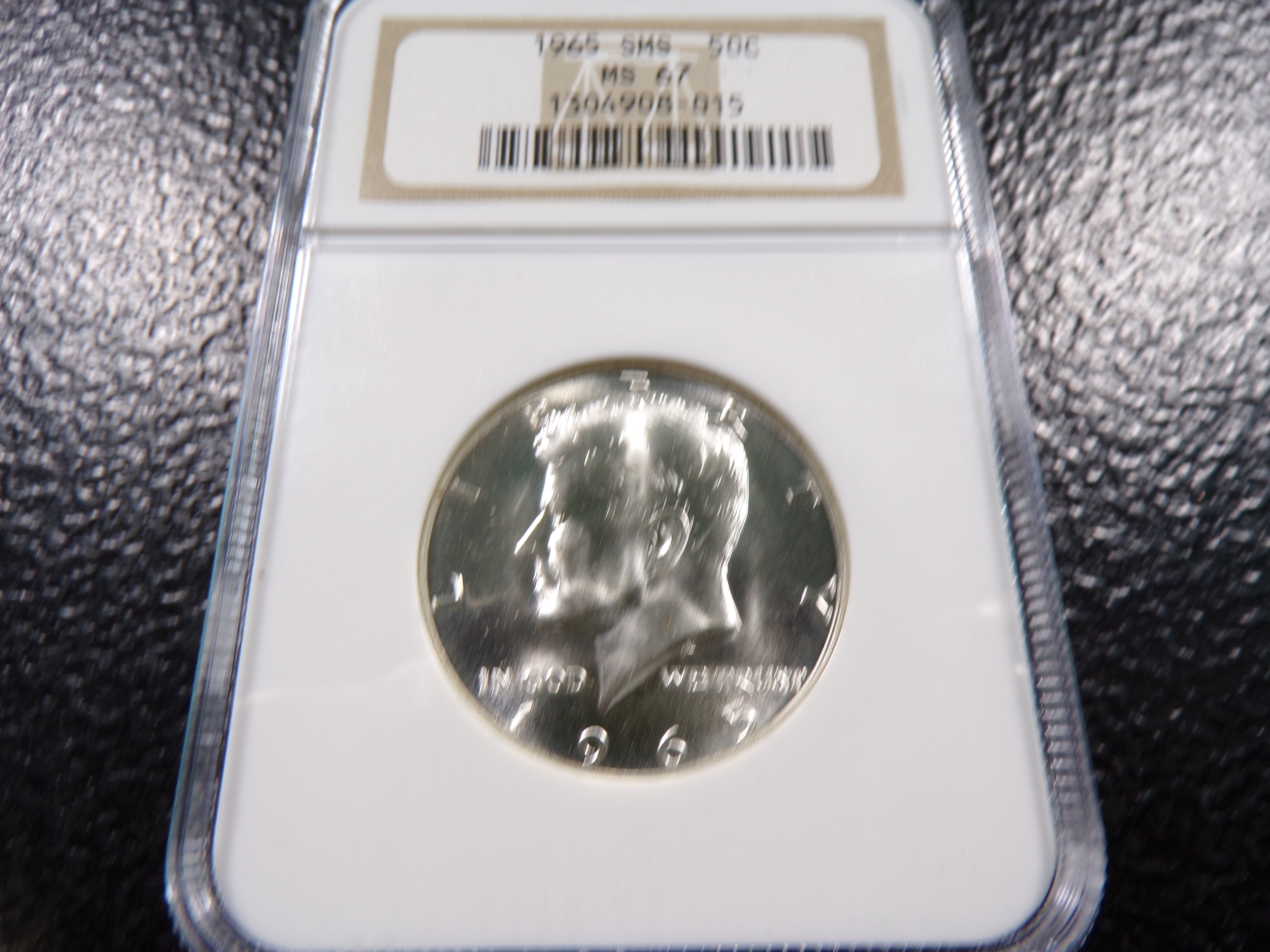 1965 SMS NGC MS67 KENNEDY SILVER HALF DOLLAR