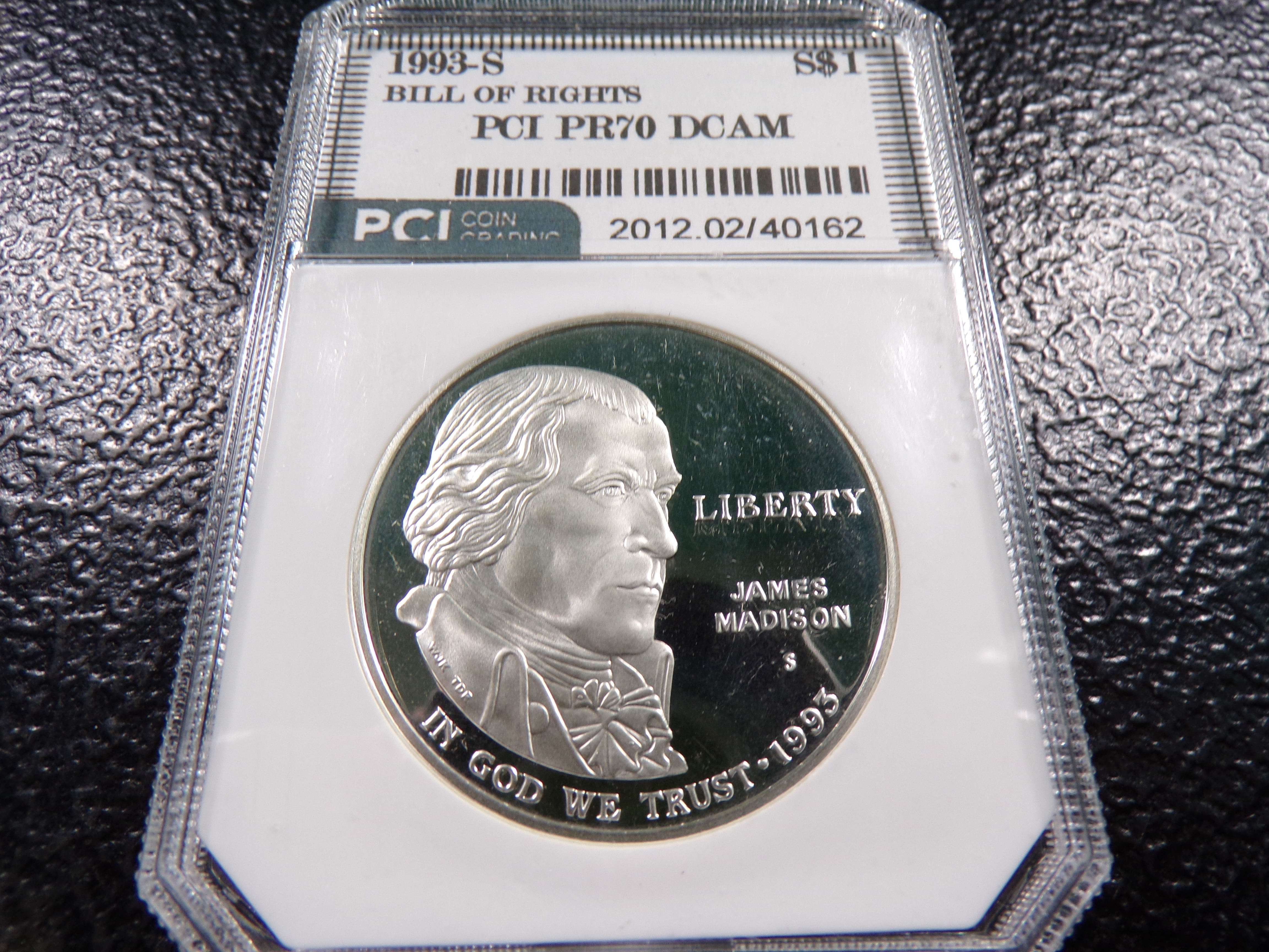 1993-S PCI PR70 DCAM BILL OF RIGHTS COMMEM. SILVER PROOF DOLLAR