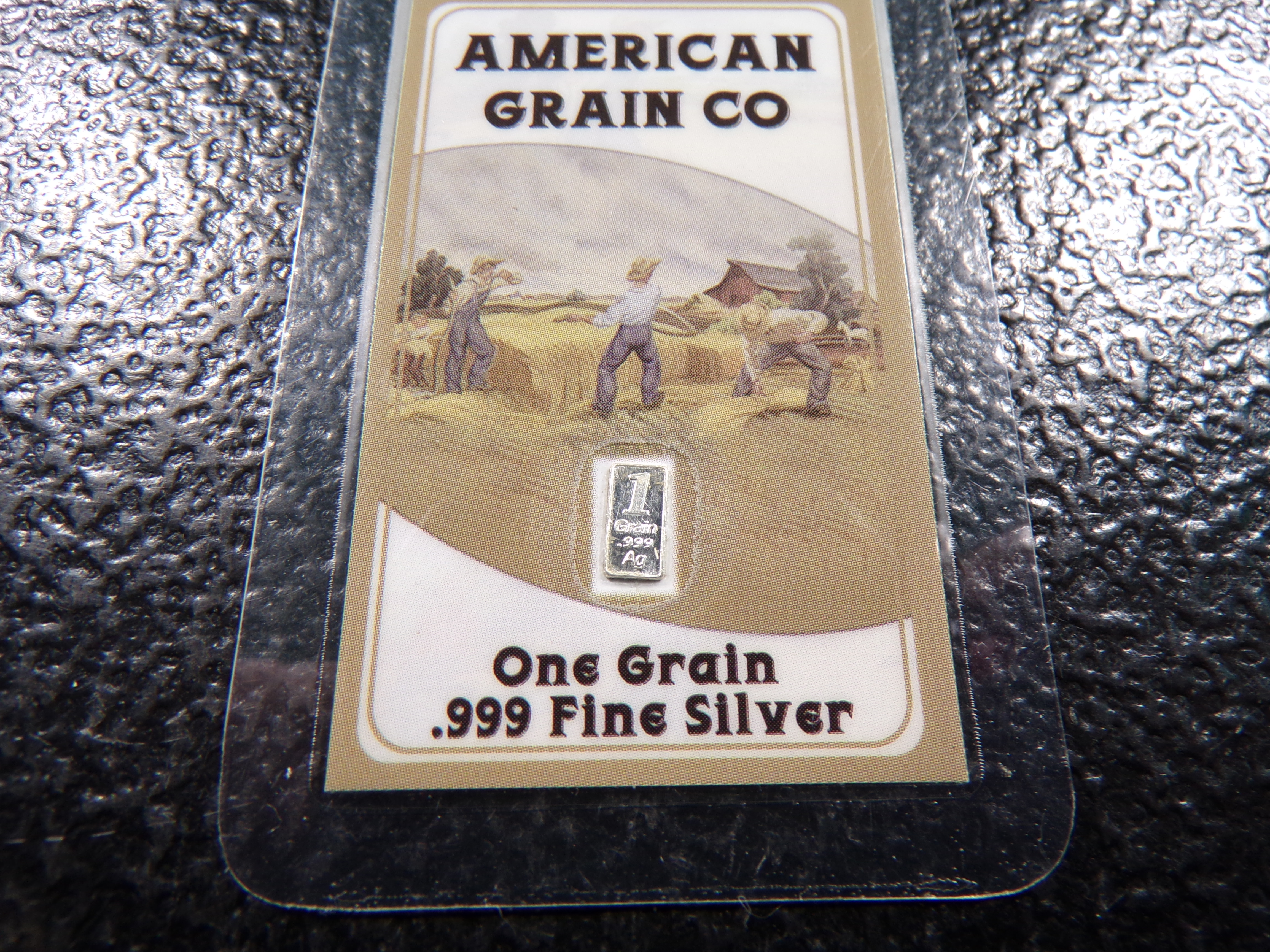 1 GRAIN .999 FINE SILVER BAR AMERICAN GRAIN CO.