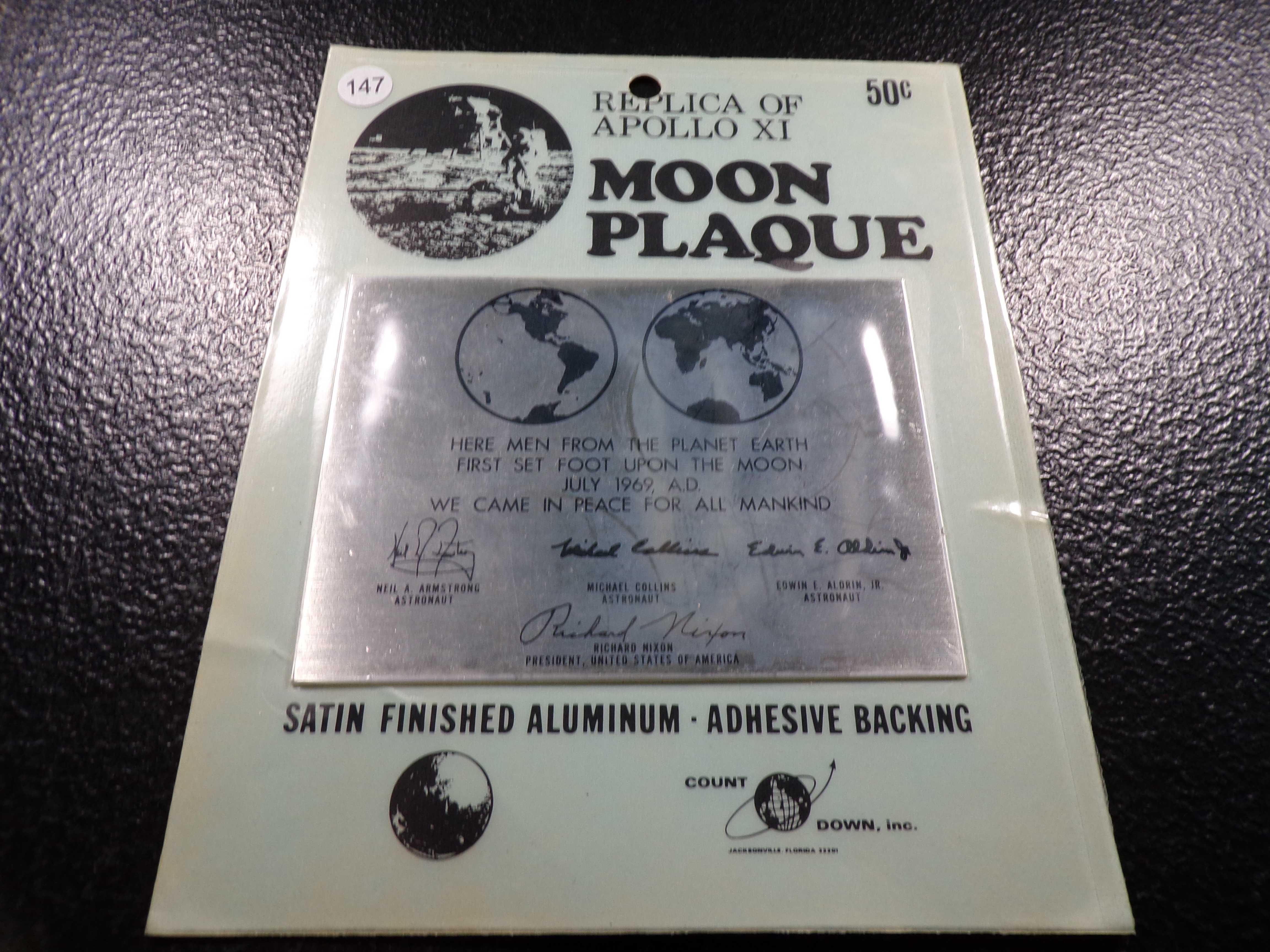 REPLICA OF APOLLO XI MOON PLAQUE