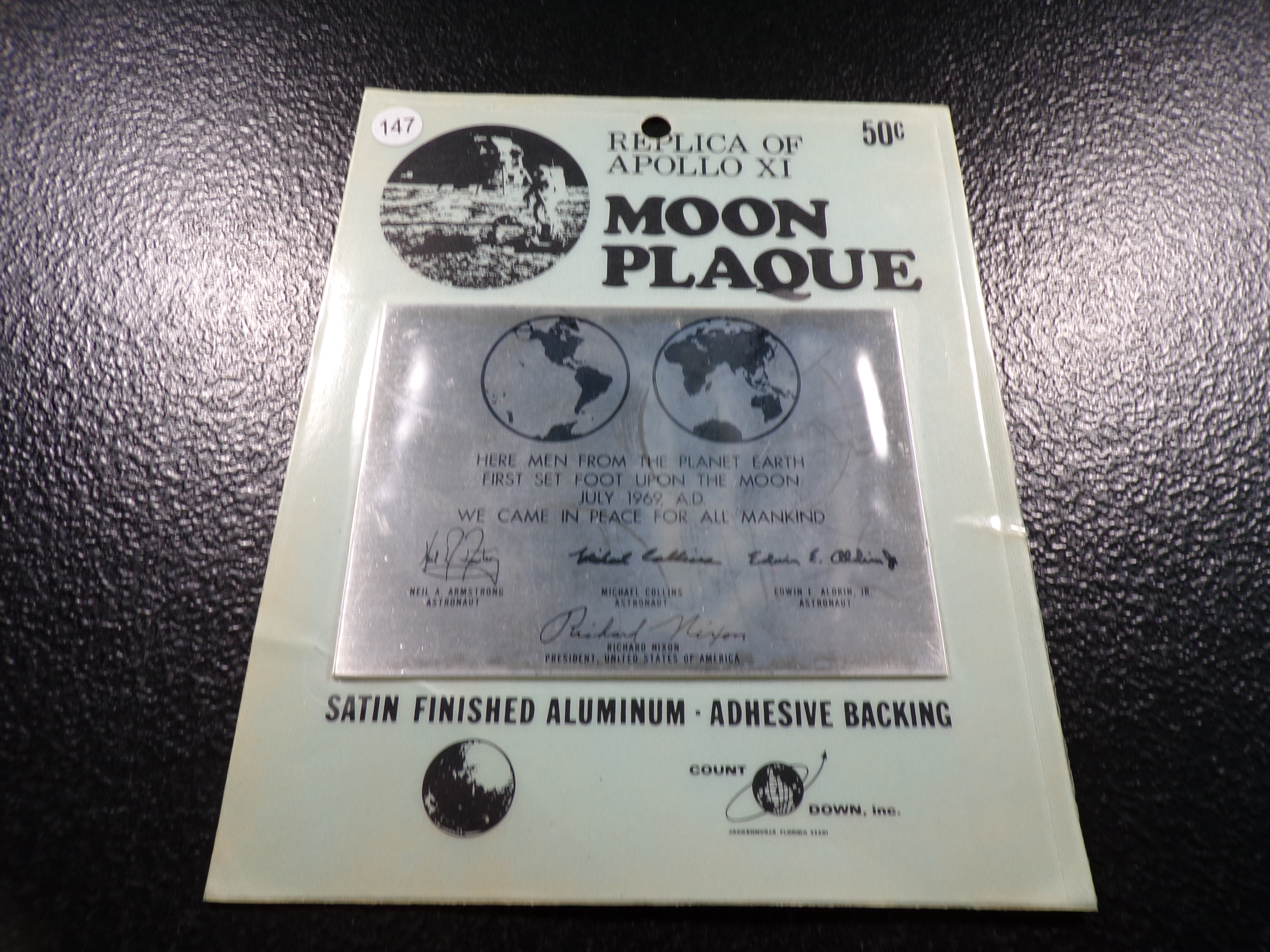 REPLICA OF APOLLO XI MOON PLAQUE