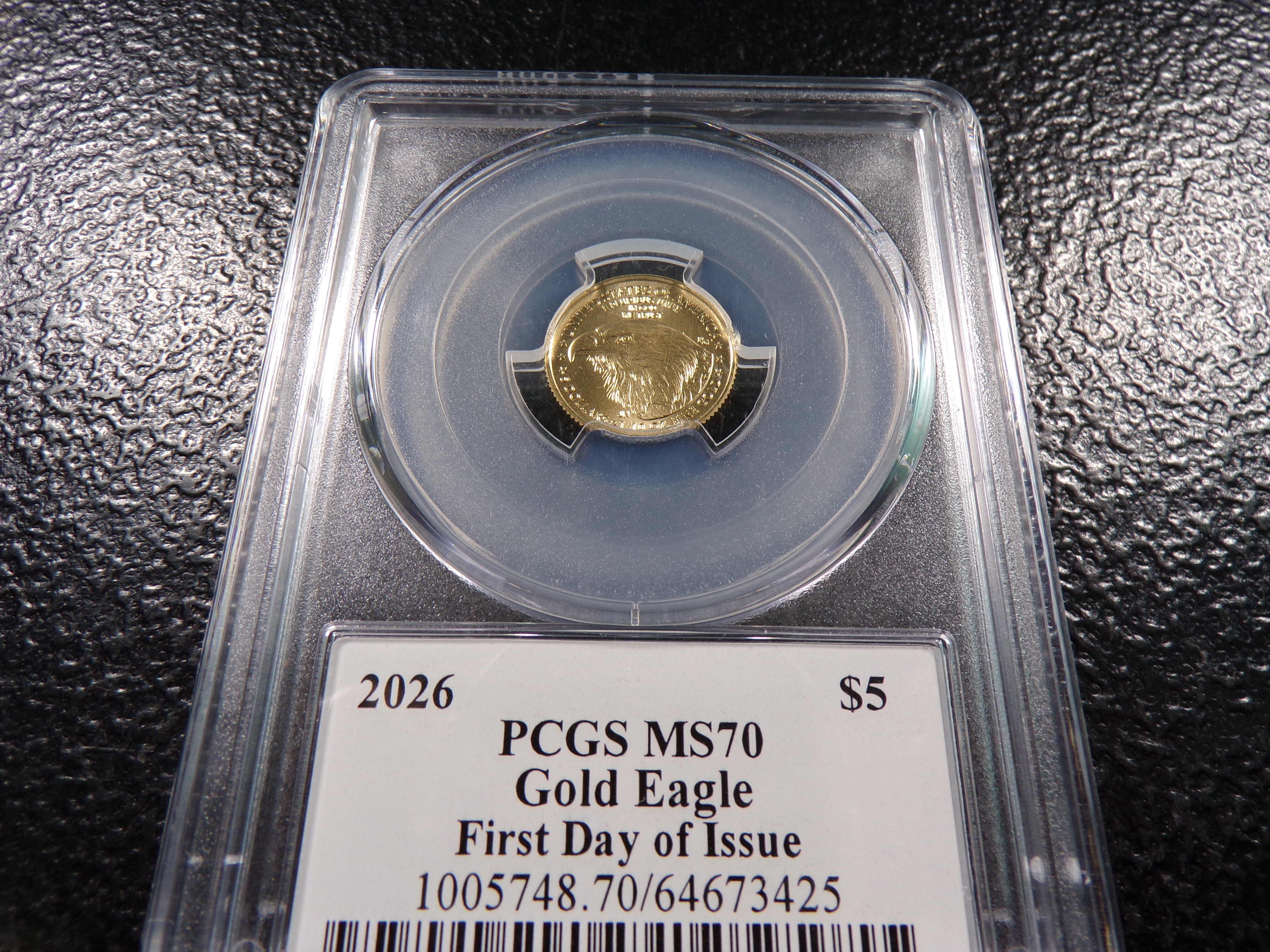 2026 PCGS MS70 $5 GOLD EAGLE FIRST DAY OF ISSUE SIGNED BY PCGS FOUNDER DAVID HALL