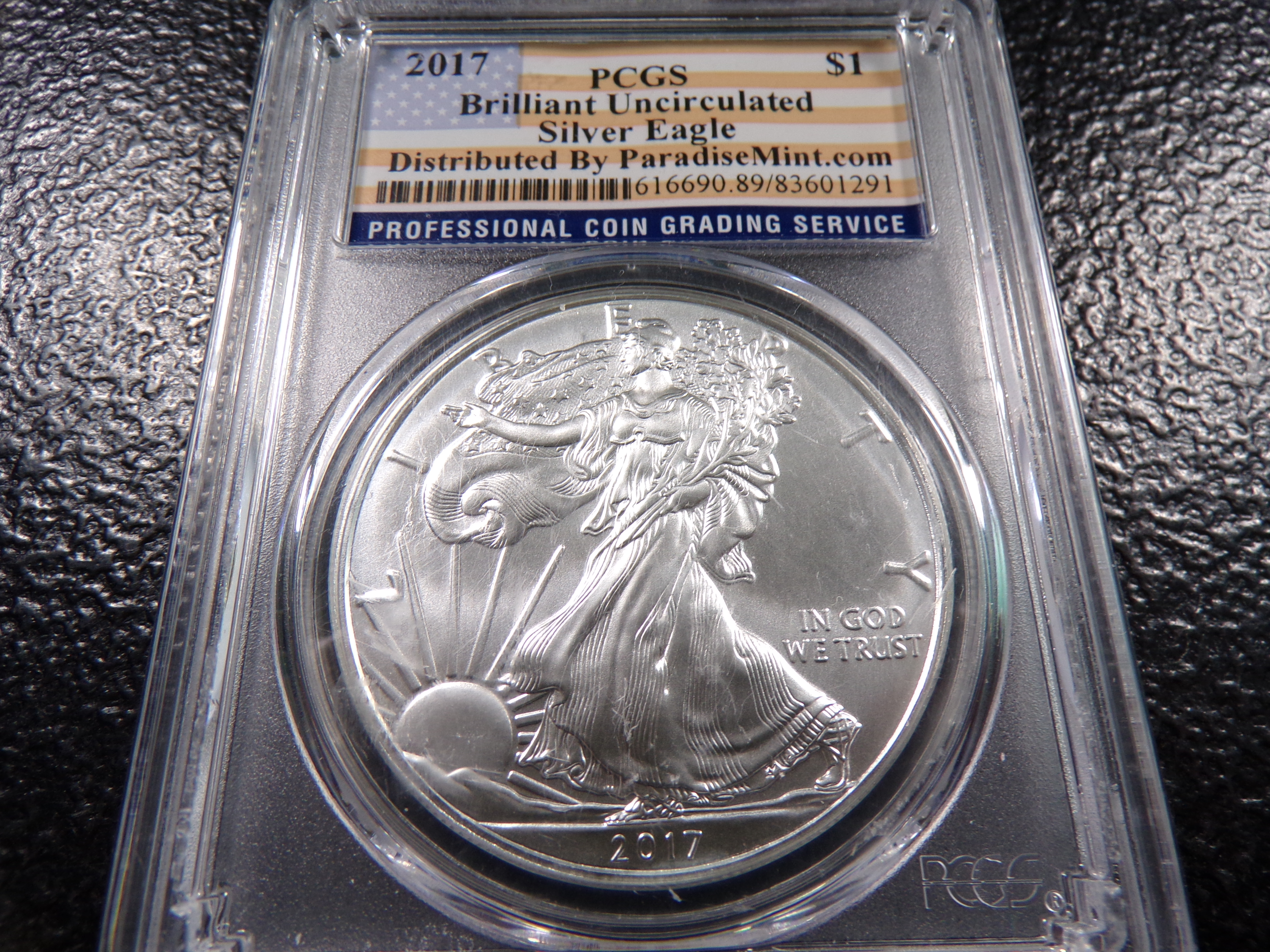 2017 PCGS BRILLIANT UNCIRCULATED AMERICAN SILVER EAGLE DOLLAR