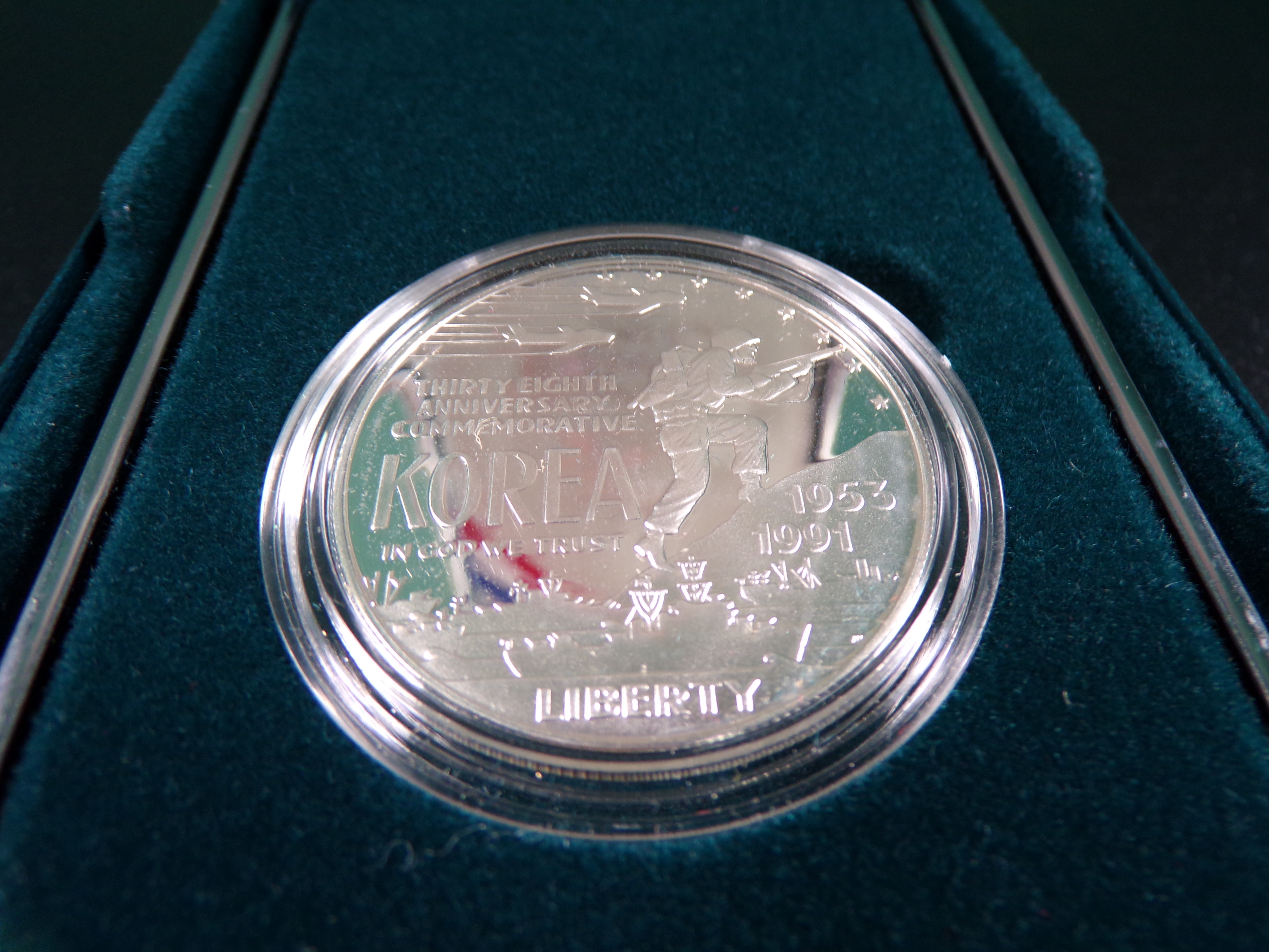 1991-P U.S. KOREAN MEMORIAL COMMEM. SILVER PROOF DOLLAR