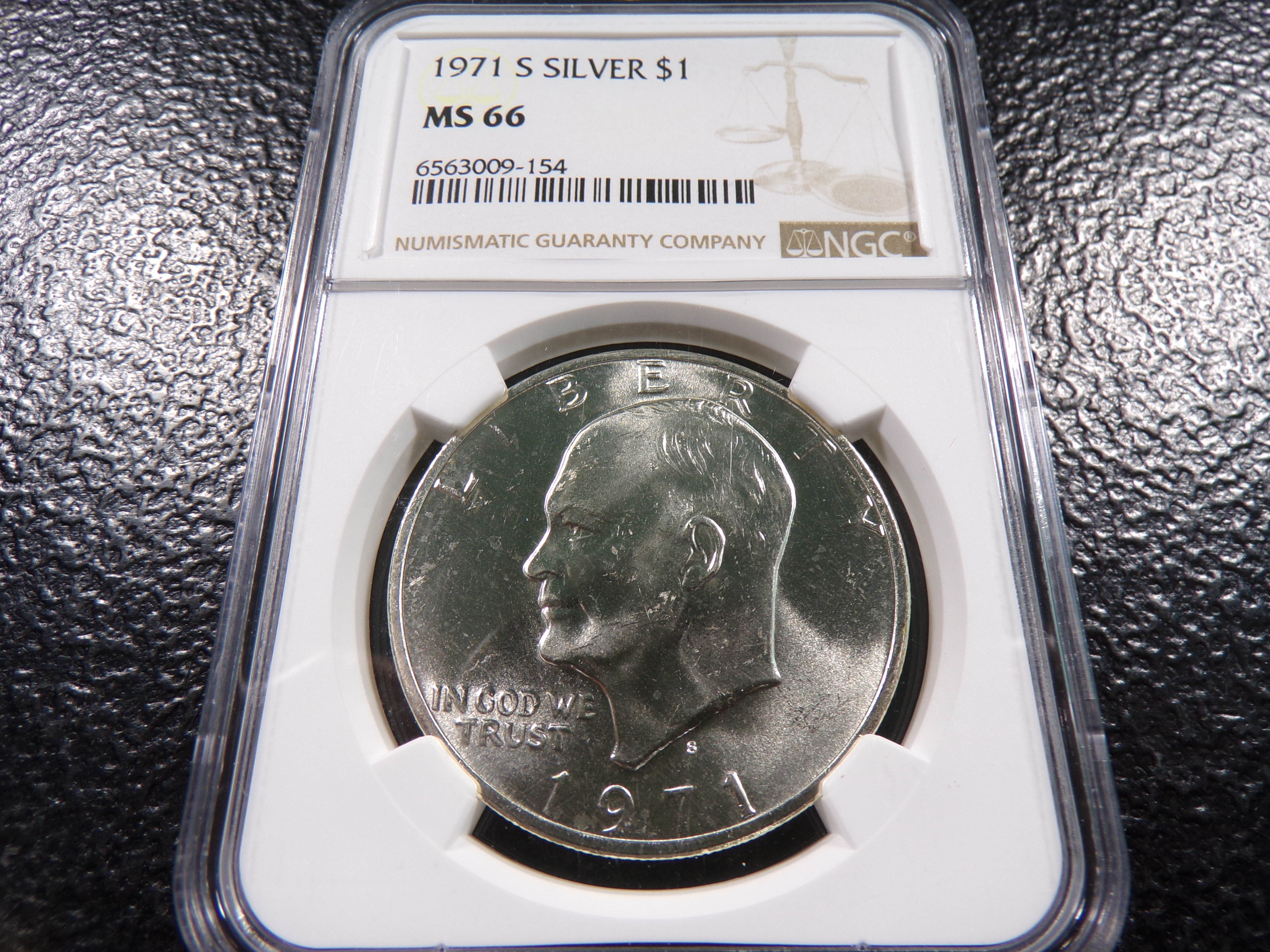 1971-S NGC MS66 EISENHOWER SILVER DOLLAR