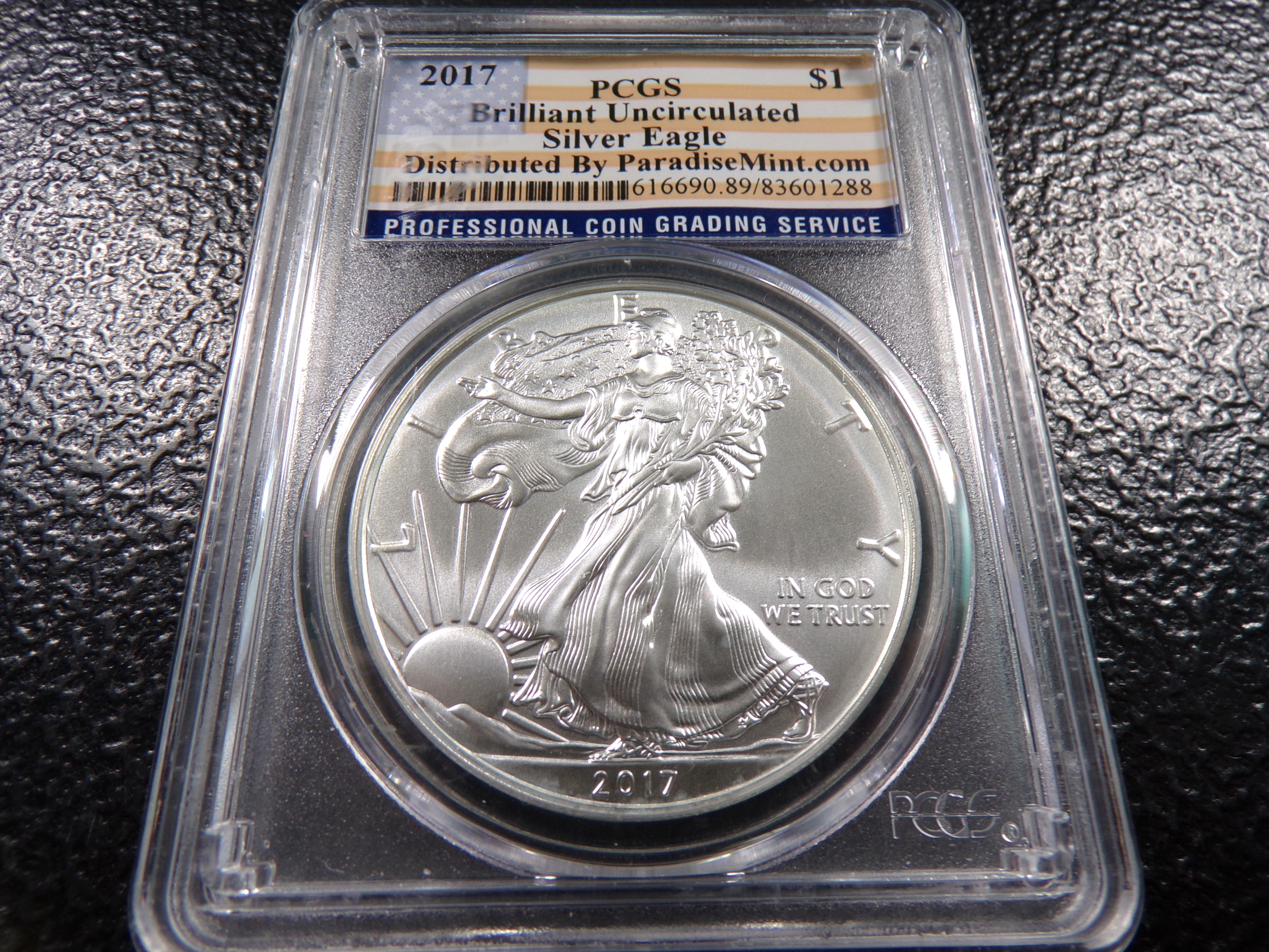 2017 PCGS BRILLIANT UNCIRCULATED AMERICAN SILVER EAGLE DOLLAR