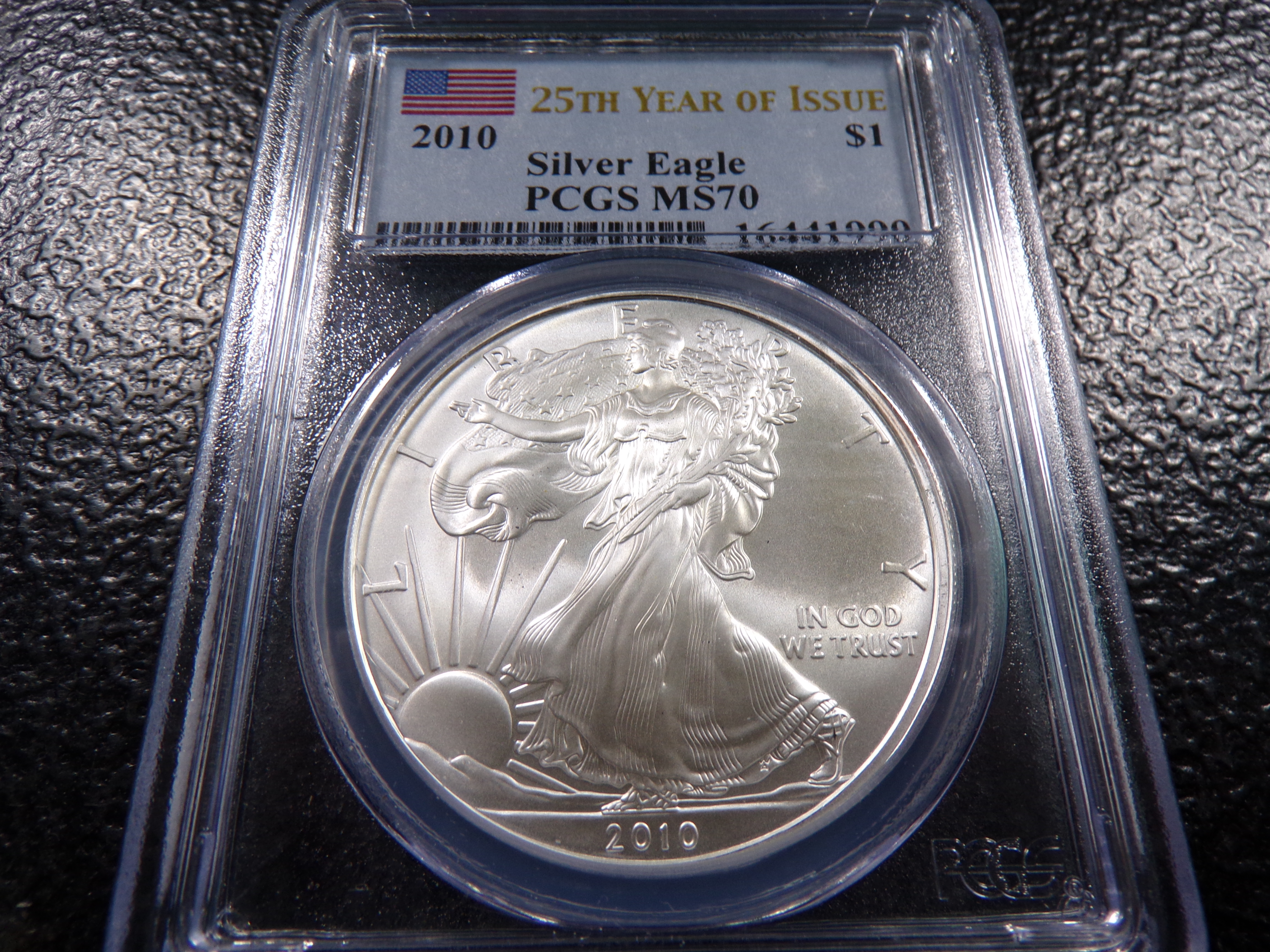 2010 PCGS MS70 25TH YR OF ISSUE AMERICAN SILVER EAGLE DOLLAR