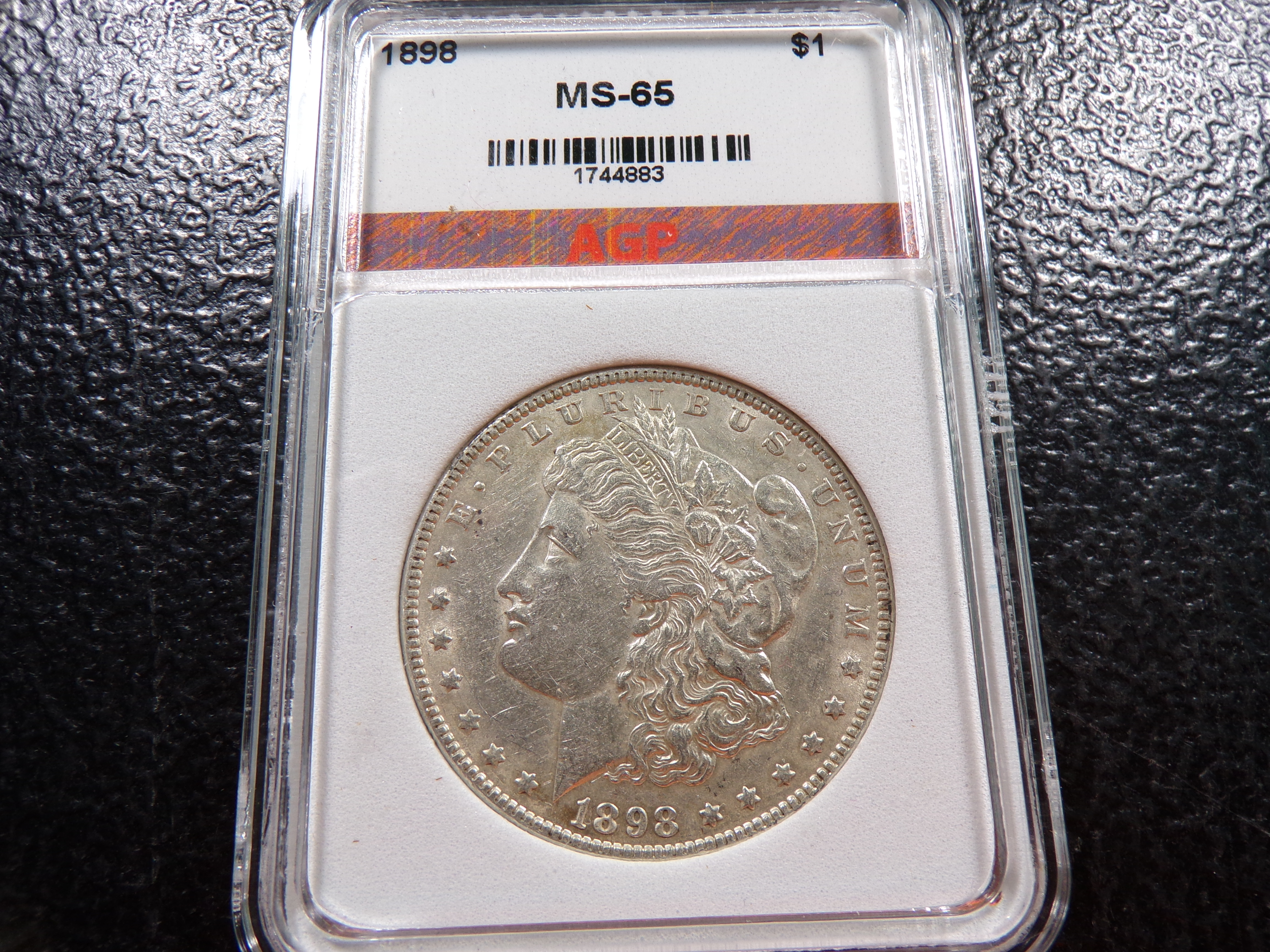 1898 AGP MS65 MORGAN SILVER DOLLAR