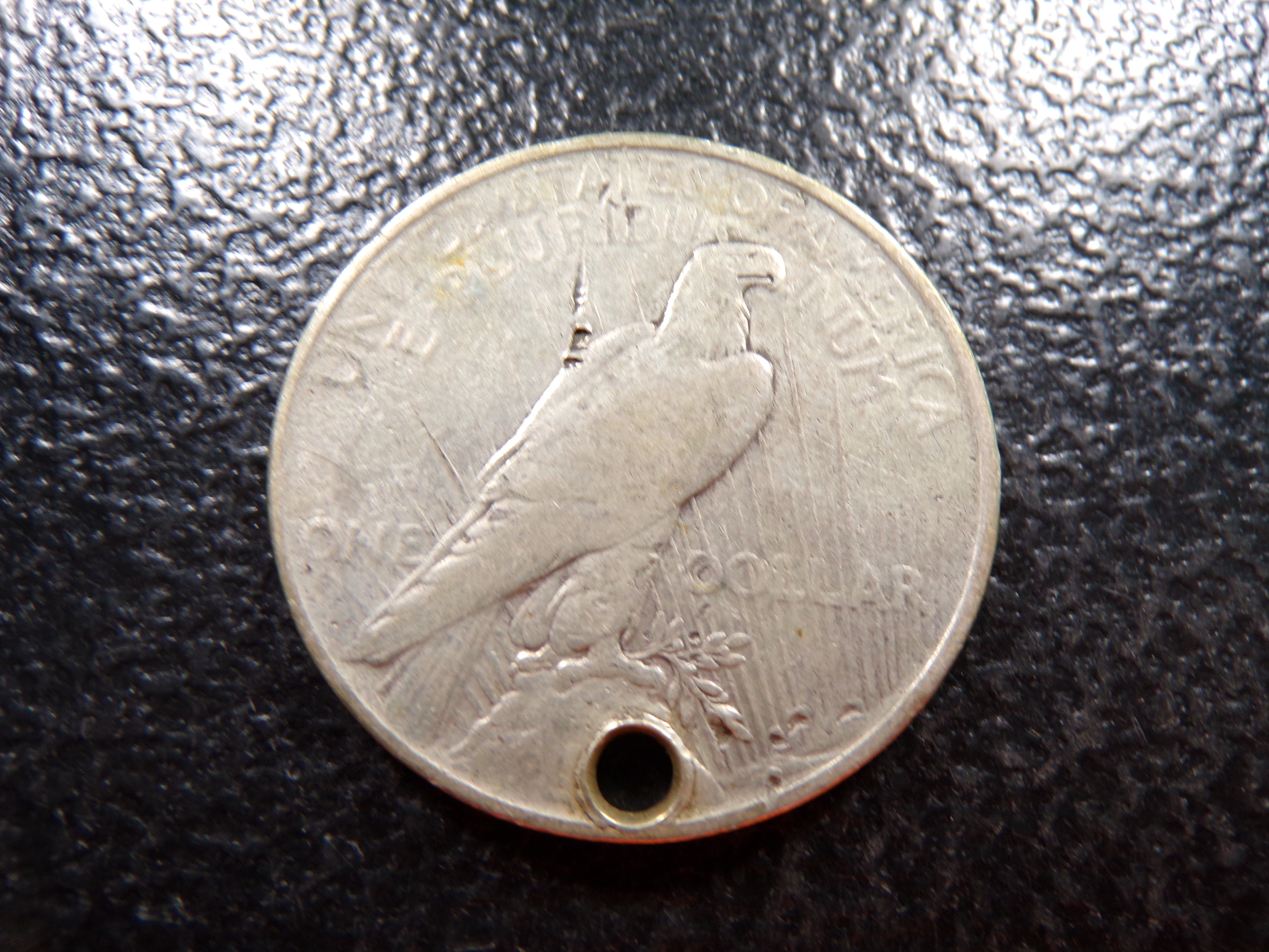 1922 HOLED PEACE SILVER DOLLAR