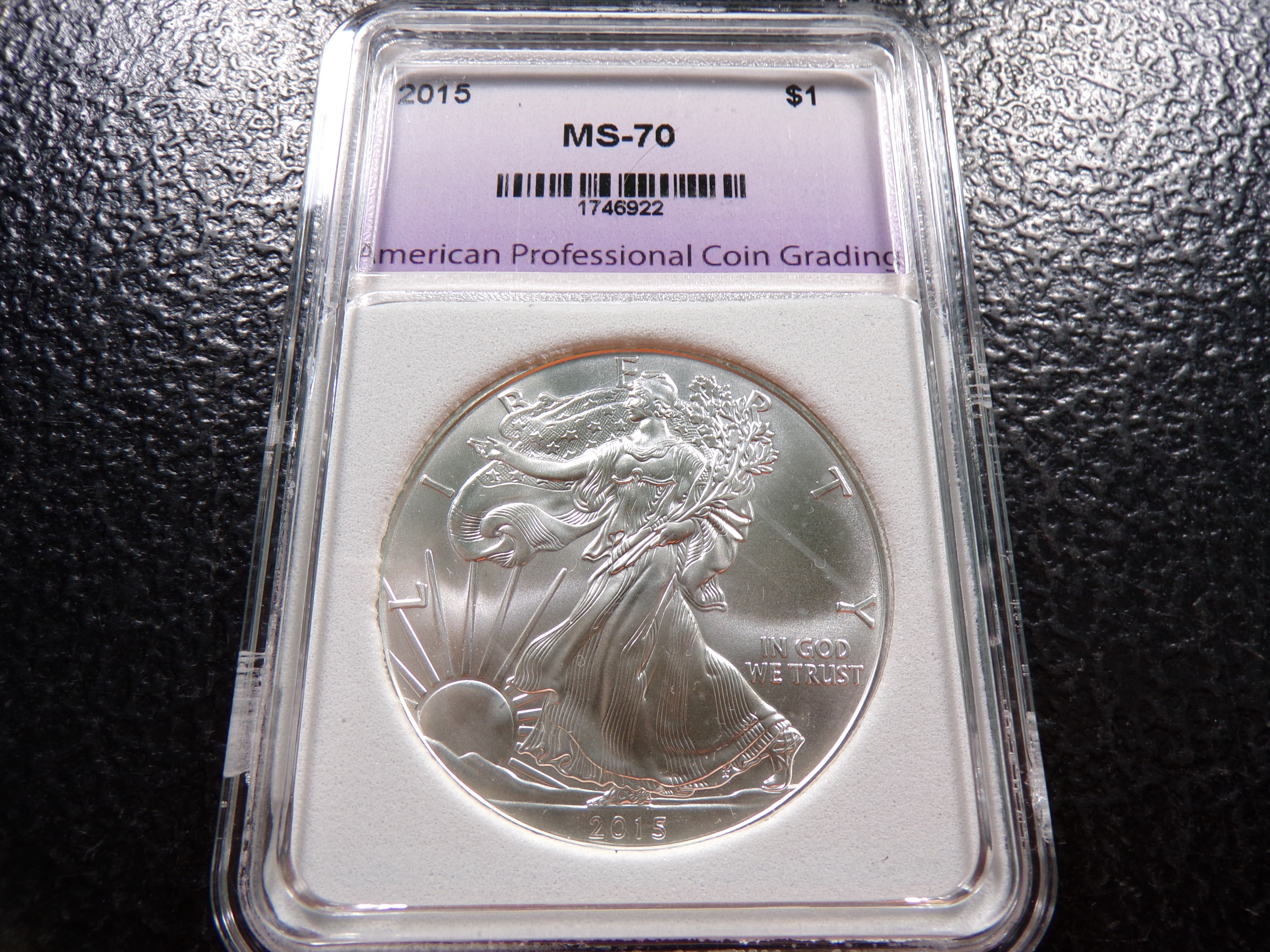 2015 APCG MS-70 AMERICAN SILVER EAGLE DOLLAR