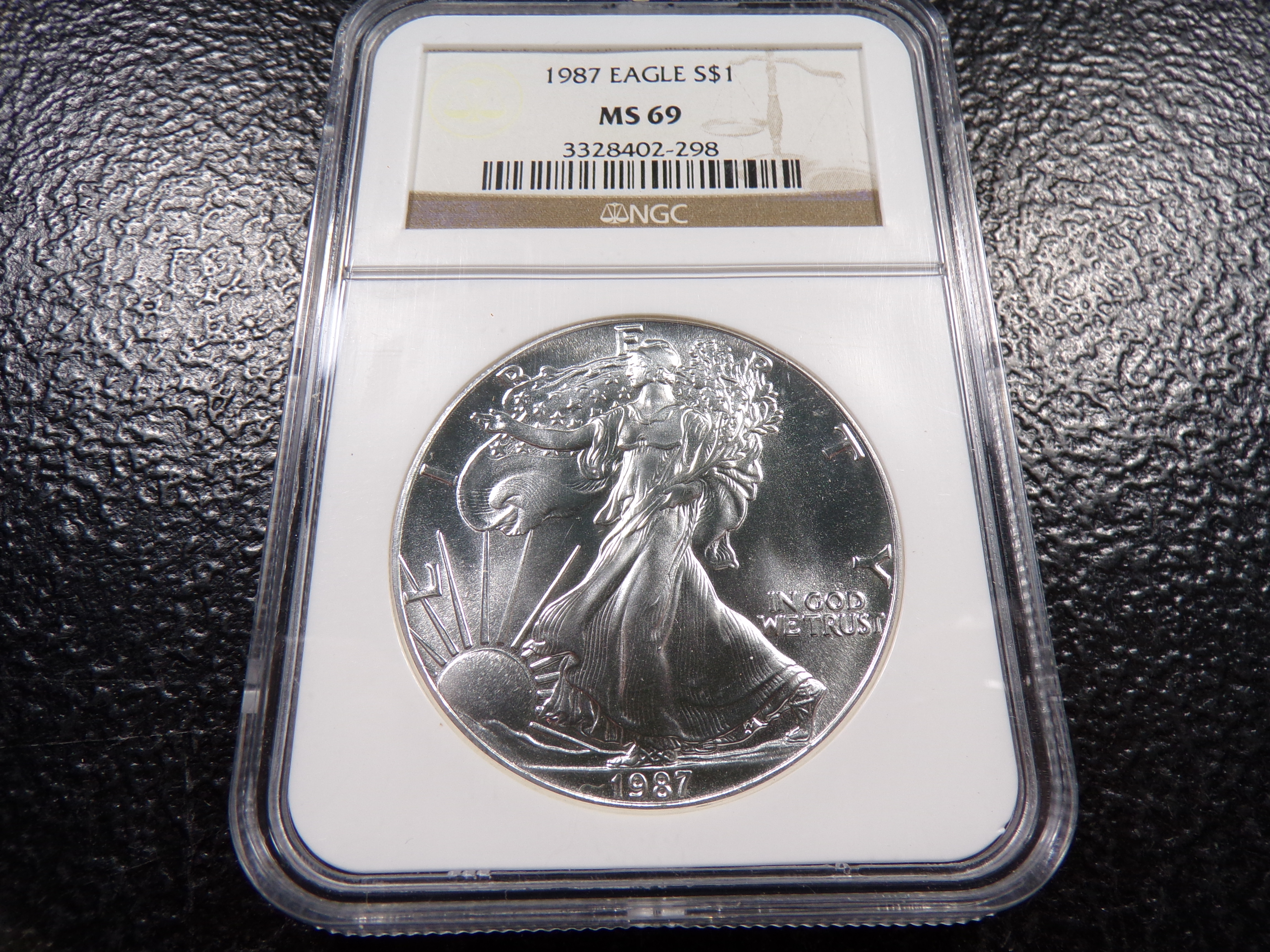 1987 NGC MS69 AMERICAN SILVER EAGLE DOLLAR