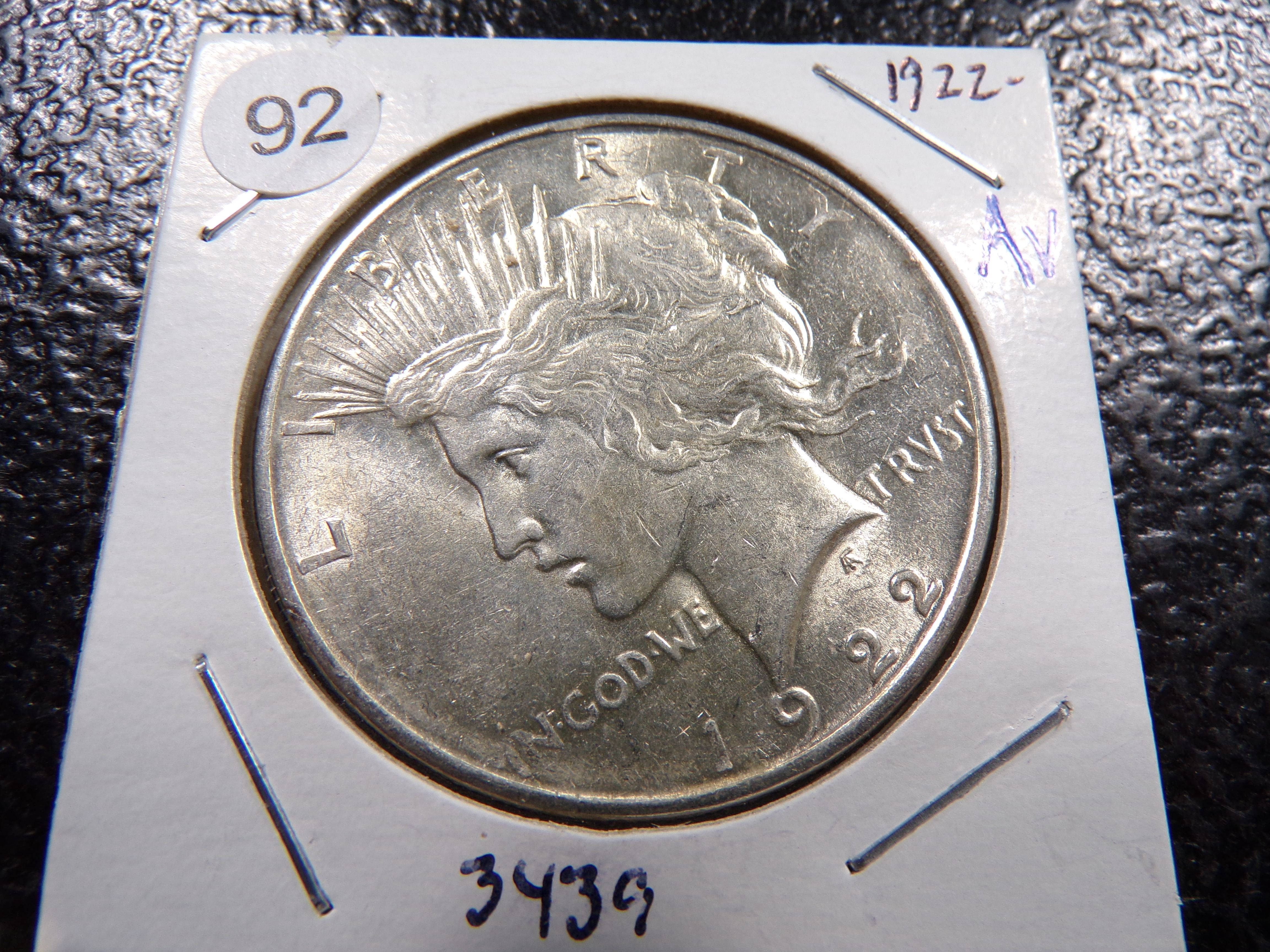 1922 PEACE SILVER DOLLAR