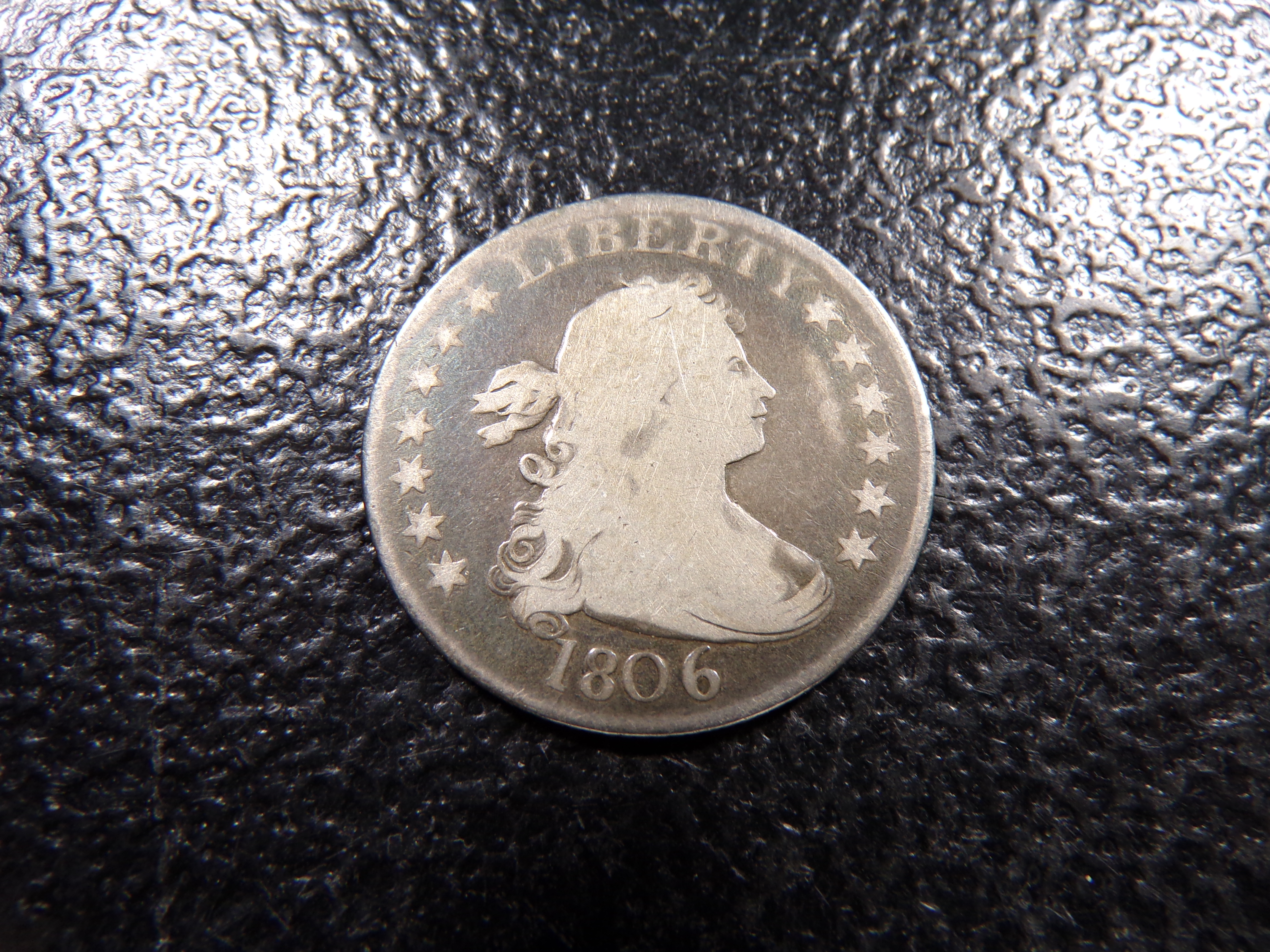 1806 RARE KEY DATE DRAPED BUST SILVER QUARTER