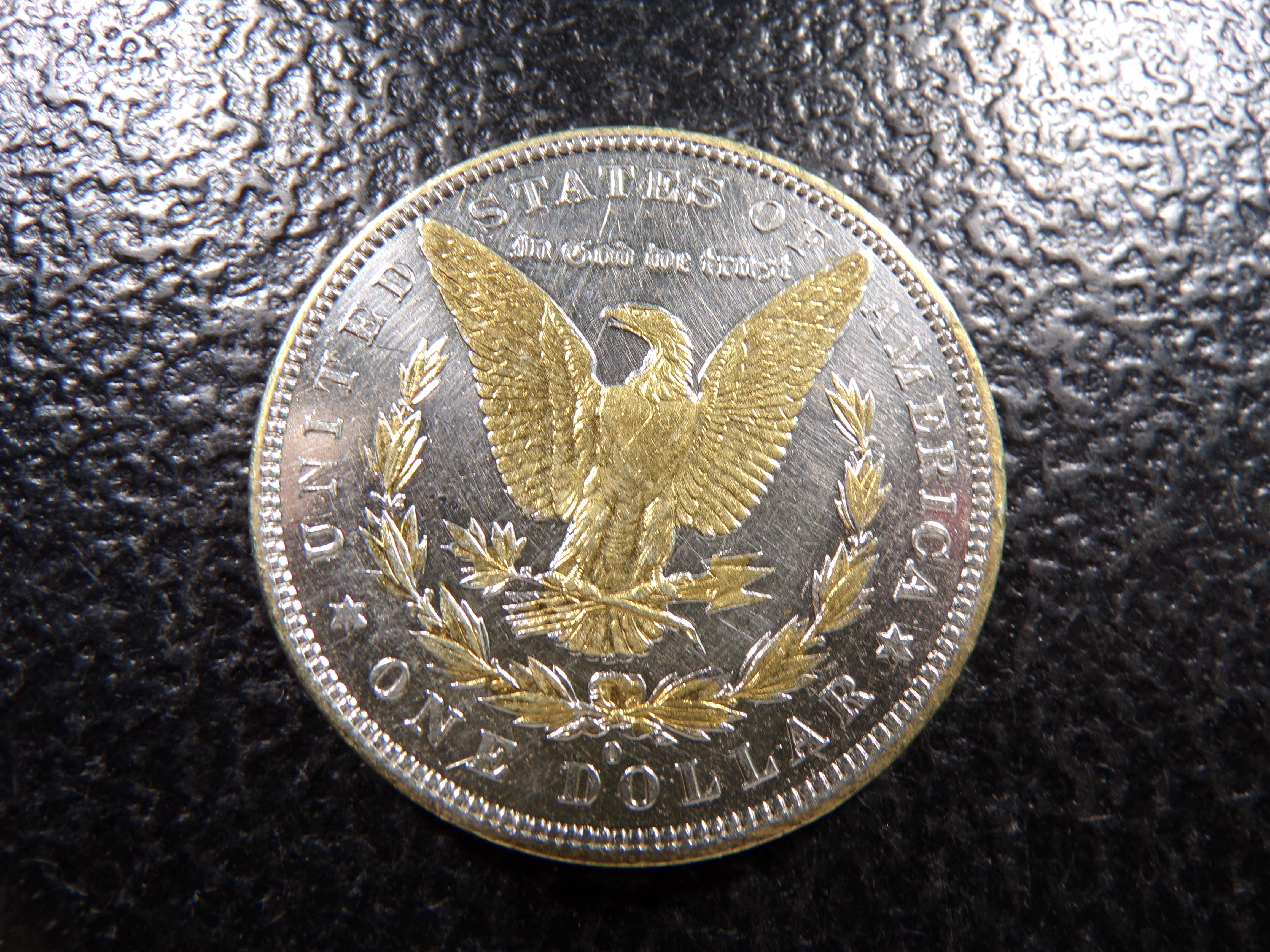 1882-O GOLD COLOR ENHANCED MORGAN SILVER DOLLAR