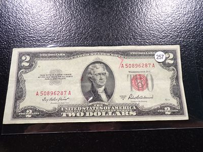 1953-A RED SEAL $2 UNITED STATES NOTE. CLICK THE LINK FROM YOUR INVOICE TO PAY... INVOICES ARE 