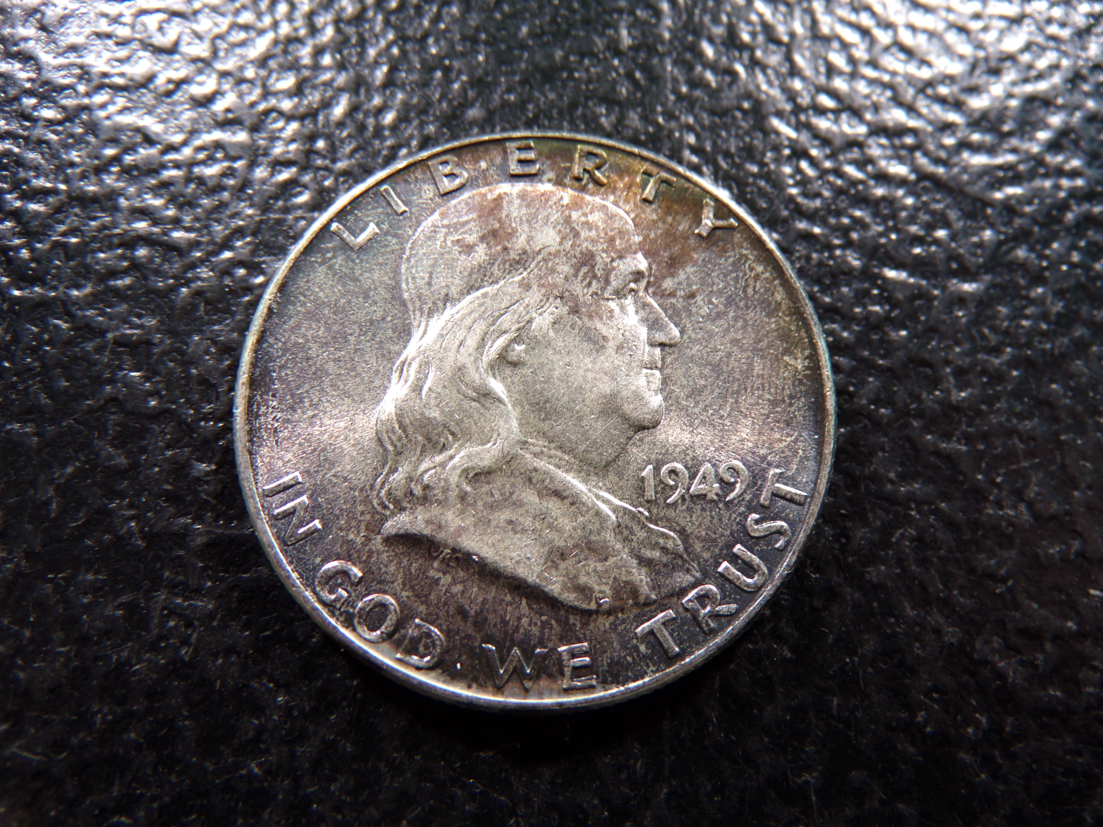 1949 Some Toning Franklin Silver Half Dollar