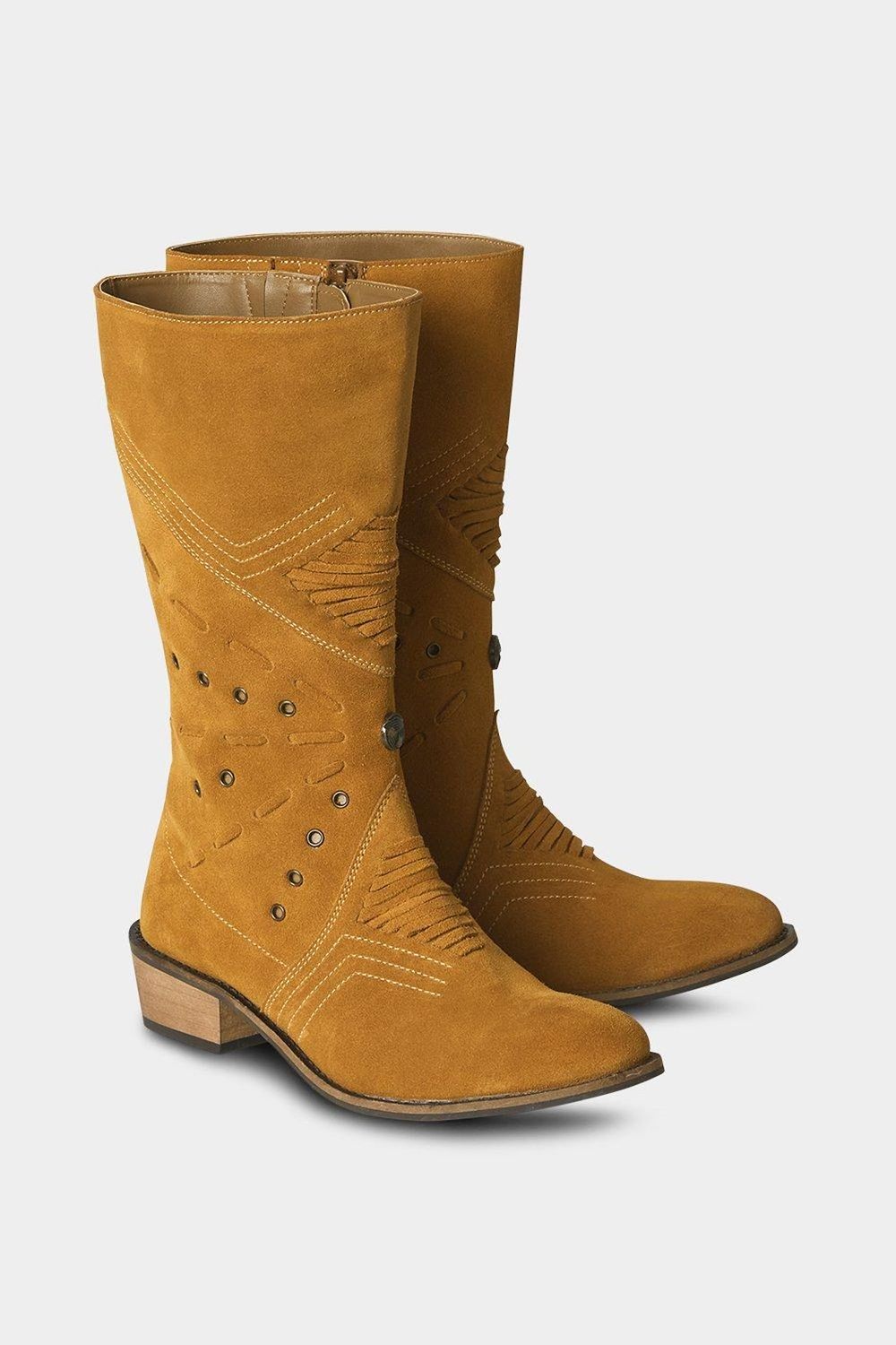 Lot 191: Joe Browns Tan Brick Lane Suede Midi Boots Size 5 RRP £80 L10c sku-2699