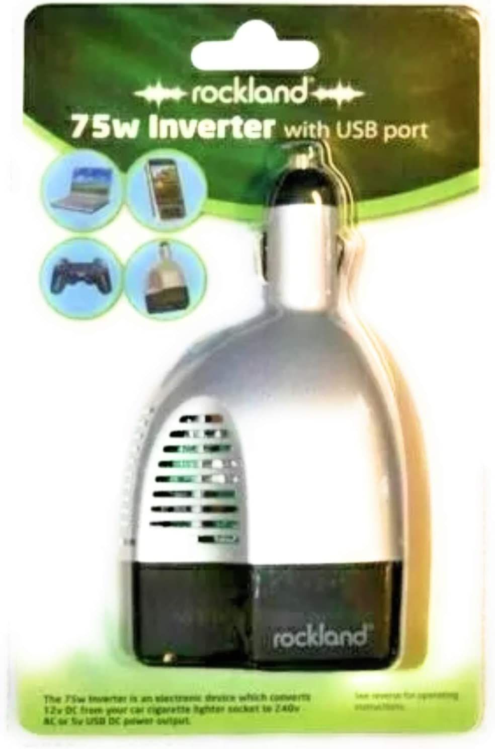Lot 267: 16 x Rockland 75w Power Inverter with USB Port Converts Car 12v DC to 240v L5b sku-2121