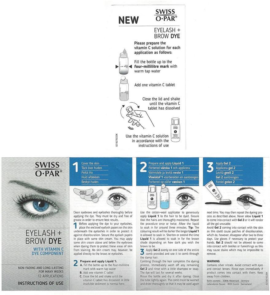 Lot 313: Swiss O Par Eyelash and Brow Dye Tint Color Kit - Brown L8a sku-246
