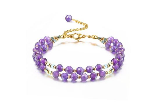 Lot 398: 9 x Crystal Bracelet for Women 5mm Gemstone Lb46 sku-3823