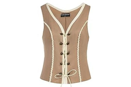 Lot 435: 6 x Lace Up Vest Coat Sleeveless V Neck Lb21 sku-3713