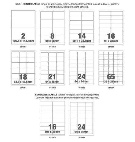 Lot 485: 10 x Brand New Packs Of Assorted Multi Printer Labels RRP £5.29 ea. L3c sku-2919