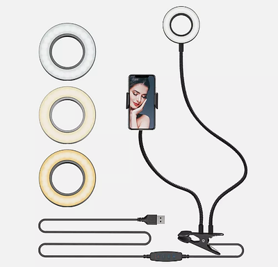 Blitzwolf BW-SL6 Clip Selfie Ring Light with Flexible Mobile Phone Holder L10a sku-2774. Features 