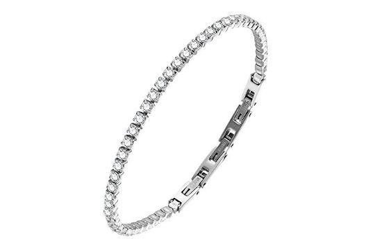 Lot 27: 10 x Stainless Steel Diamond-Cut Cubic Zirconia Bracelet RRP £224.20 Lb46 sku-3820