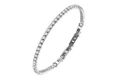 10 x Stainless Steel Diamond-Cut Cubic Zirconia Bracelet RRP &pound;224.20 Lb46 sku-3820. Colours 