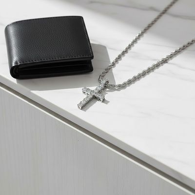 Stainless Steel Cross Pendant Necklace L25b sku-4366. Colours &amp; Designs May Vary. The 