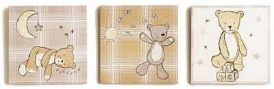 Bear Hugs Canvas Set of 3, Multi-Colour, 20 x 60 L24 sku-584. This set of three cute cuddly 