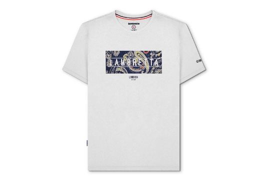 Lambretta Paisley Box Tee White - XL RRP £22.00 L29c sku-2716