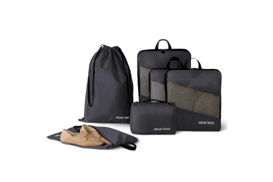 5 x Packs of 6 Black Travel Packing Cubes for Suitcases L28b sku-3500