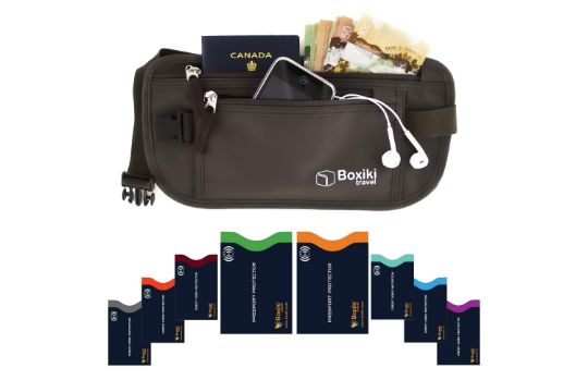Travel Hidden Passport Holder - RFID Blocking Slim Money Belt L4b sku-3609
