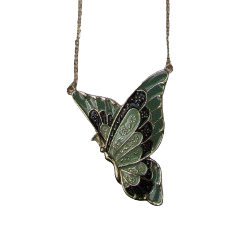 12 x Purple Ivy Butterfly Necklace L11c sku-591