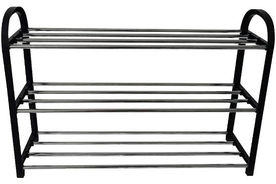 6 x 3 Tier Black Shoe Rack L26 sku-2840