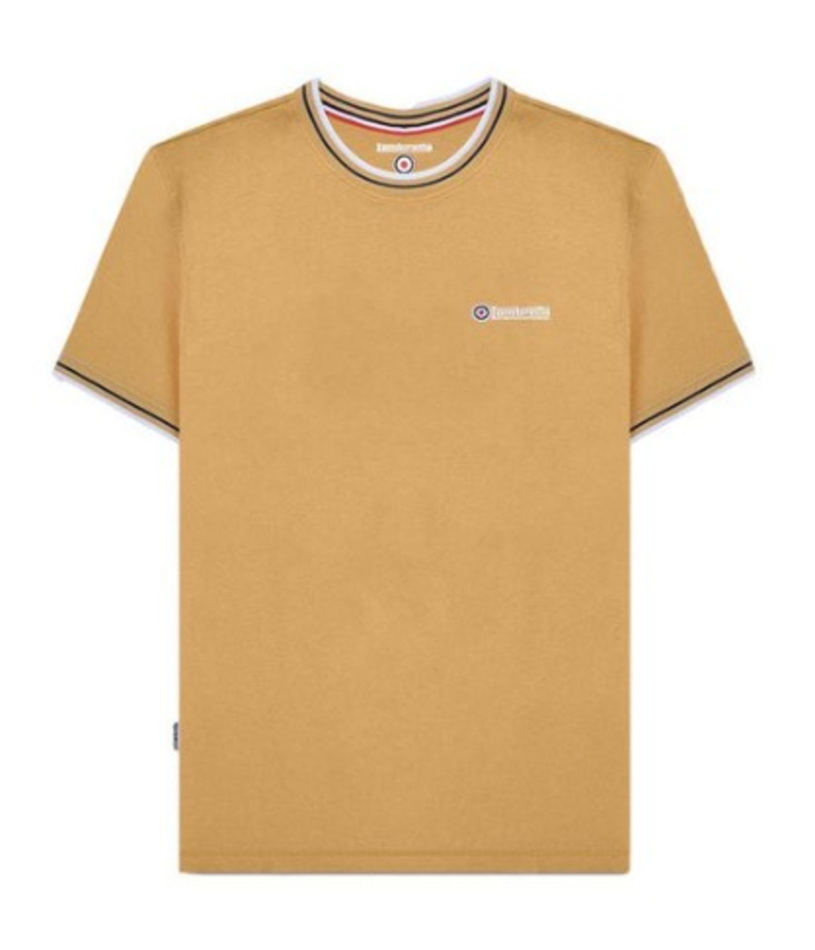Lambretta Twin Tipped Pique Tee - Sand  RRP £25.00 - XL L29c sku-2715