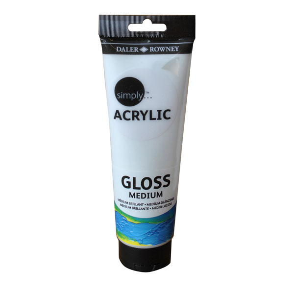 4 x Daler Rowney Simply Acrylic Gloss Medium 250ML L7c sku-5