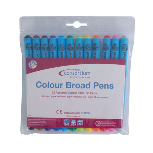 24 x Packs Of 12 Assorted Colour Broad Pens L4b sku-2858