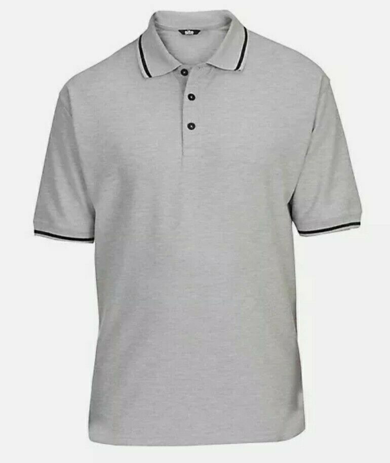 Site Tanneron Grey melange Men's Polo shirt - Large L8c sku-555