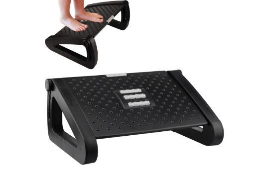 Lot 194: 5 x Foot Rest Under Desk, Adjustable Angle 6 Height RRP £16.04 ea. L21 sku-3797