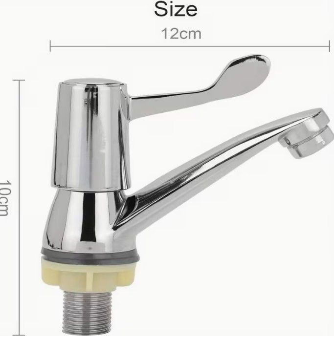 Lot 204: Chrome Plated Copper 2pcs Body Lever Basin Sink Taps L16a sku-3962