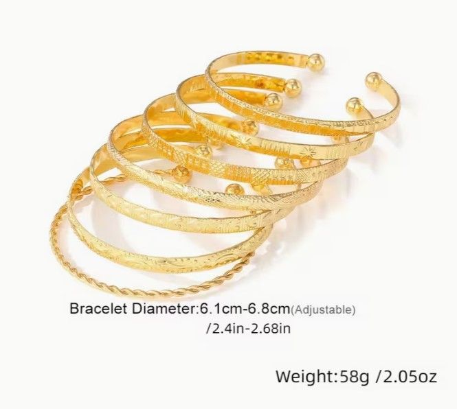 Lot 205: 7pcs Golden-Toned Bangle Set L14a sku-3969