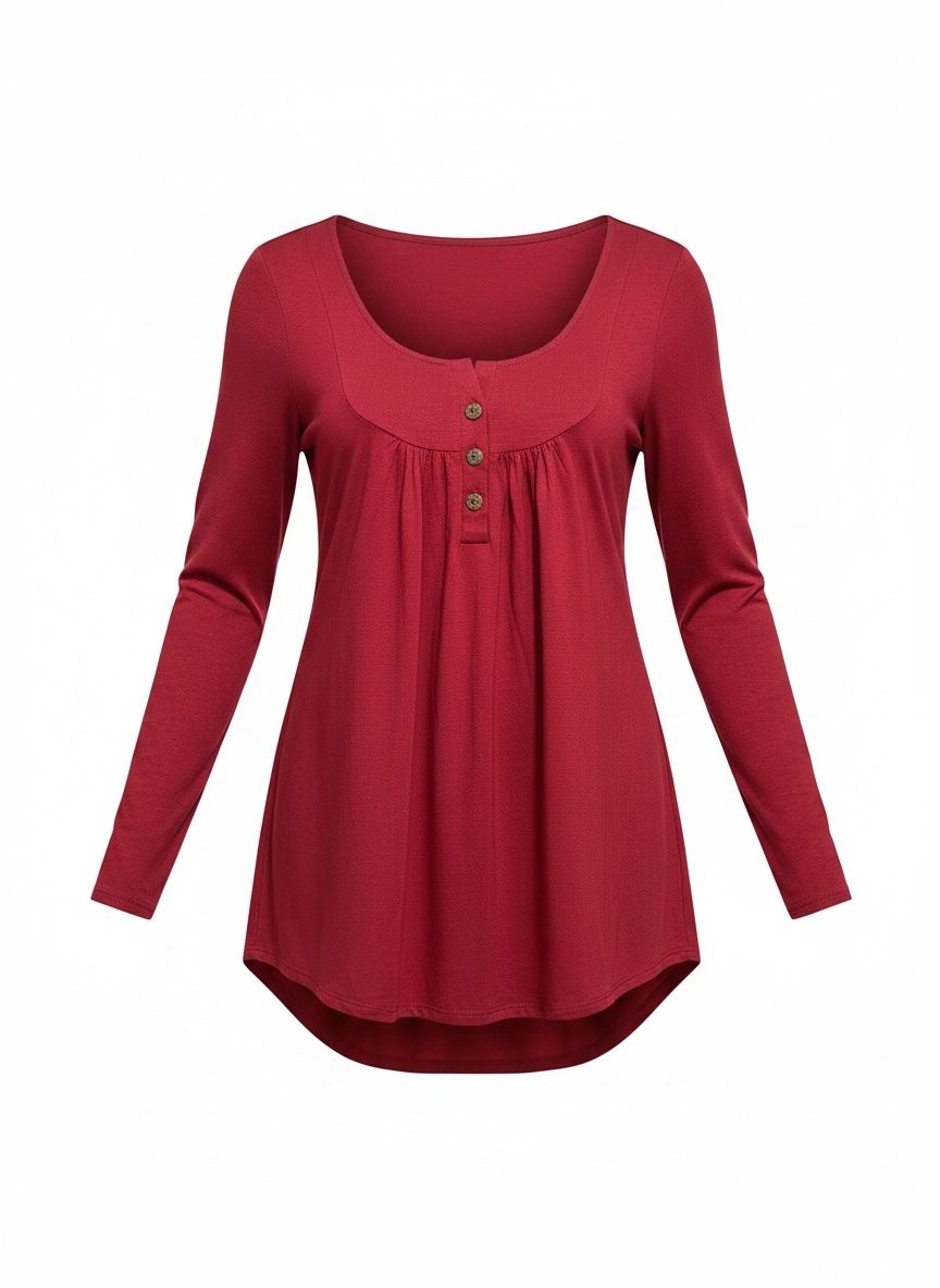 Lot 224: Ladies Red 3 Button Top - XXL L2188 sku-4307